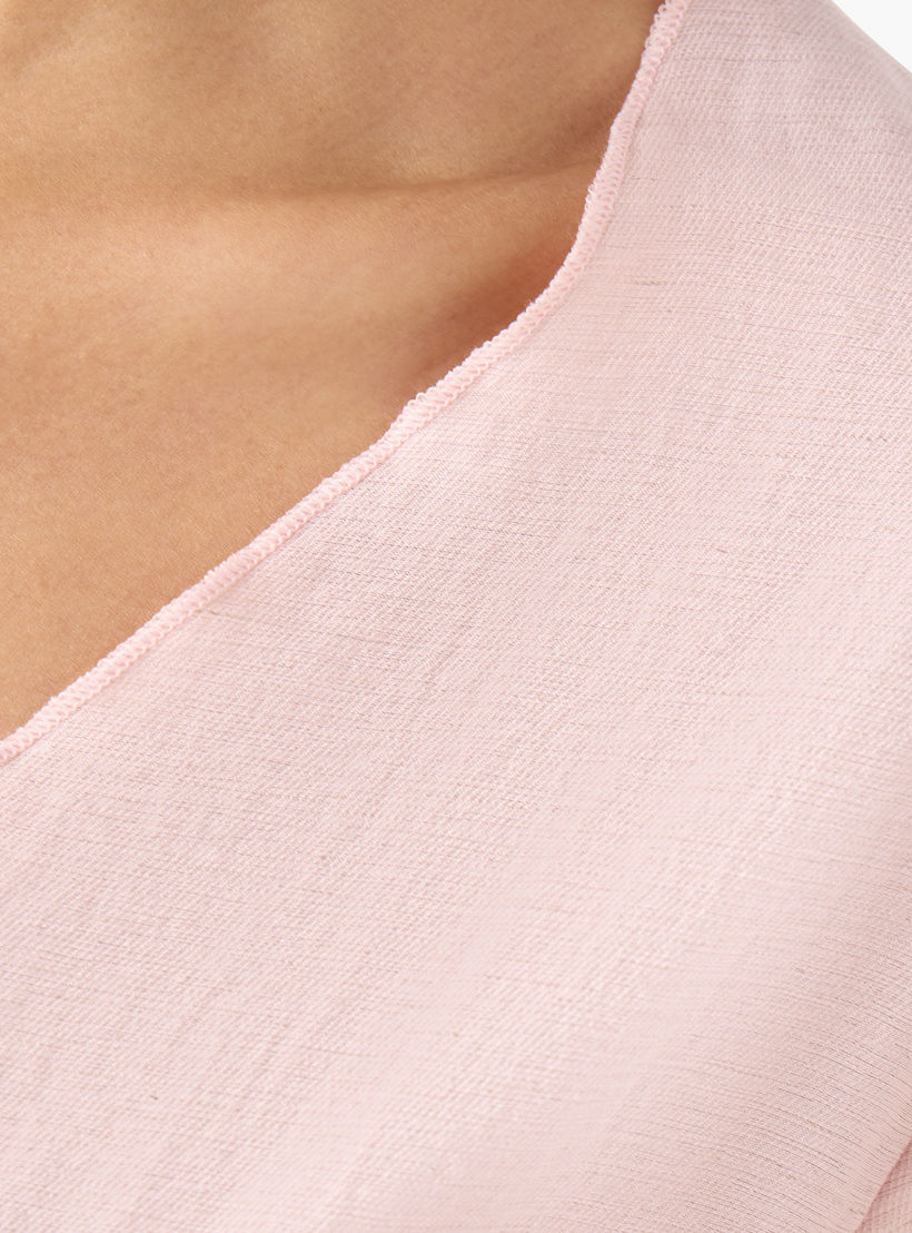 Lapel Collar Linen Blend Wrap Top with Tie-Up Detail-women-clothing-shirtsandblouses-blouses-image-5