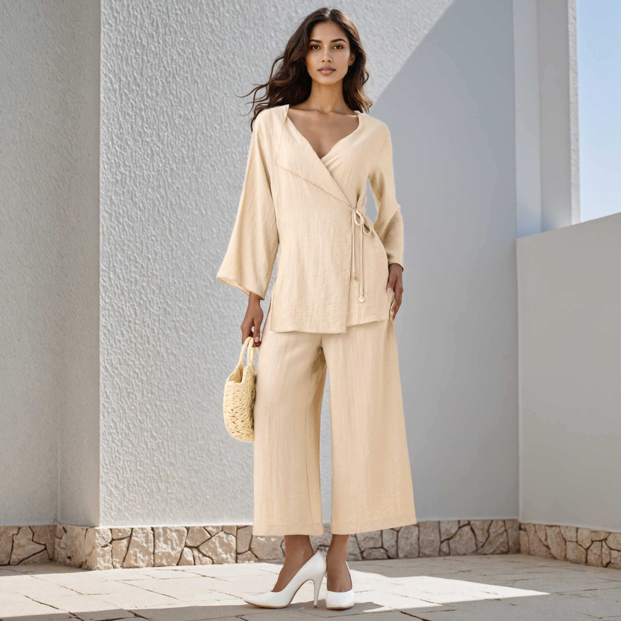 Relaxed Fit Flexi Waist Linen Blend Pants-women-clothing-bottoms-trousers-image-2