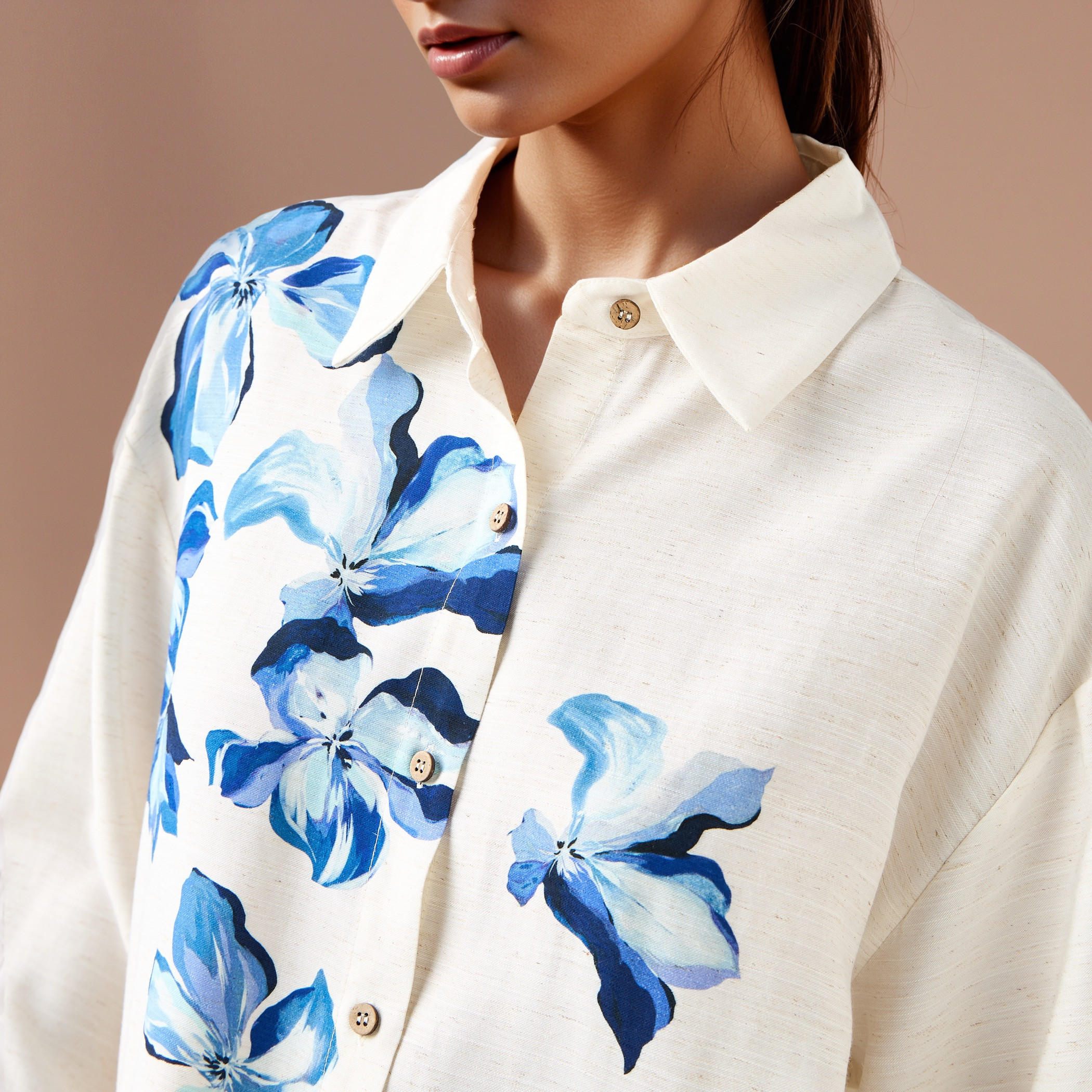 Floral Print Linen Blend Shirt with Long Sleeves-women-clothing-shirtsandblouses-shirts-image-4