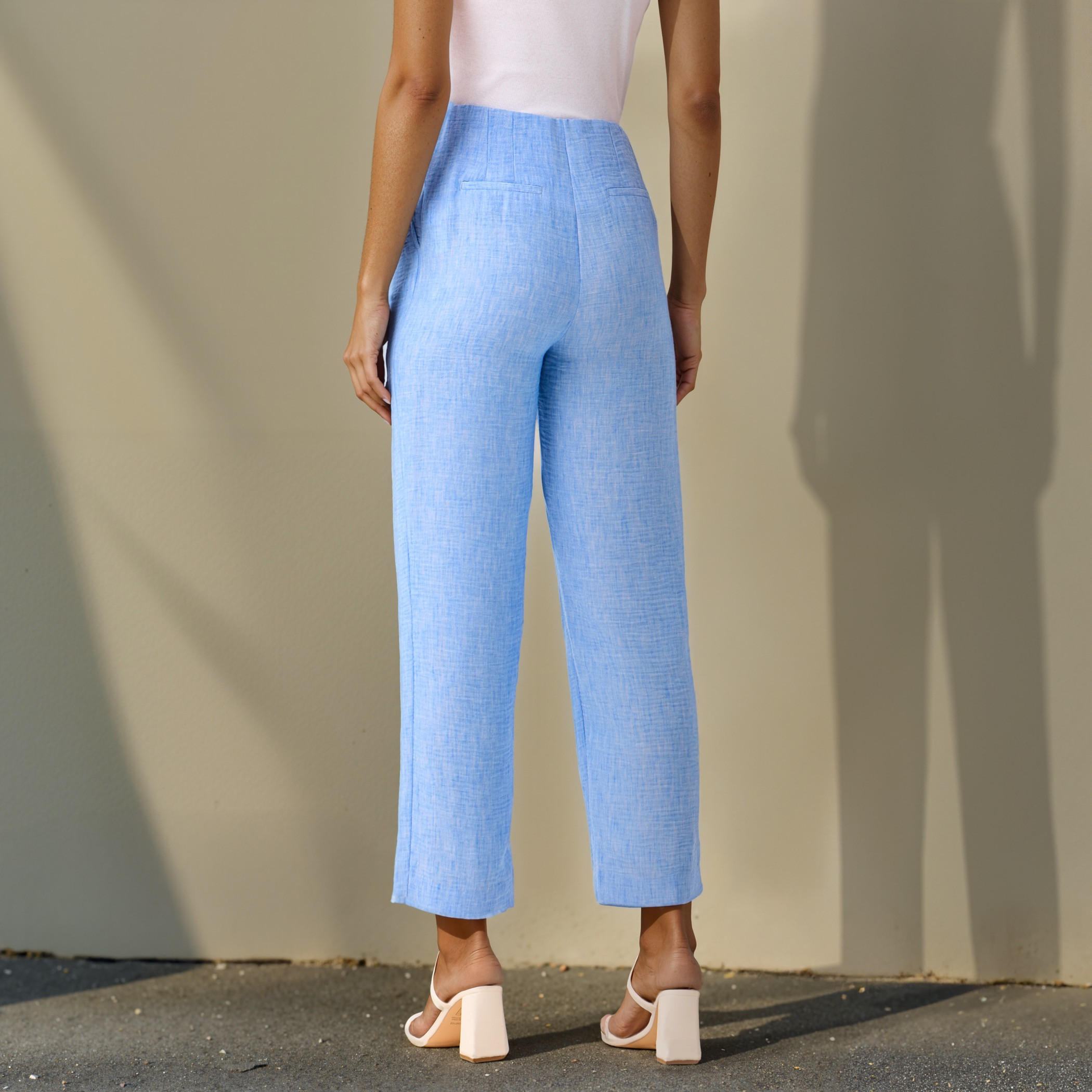 Linen Regular Fit Pants with Elasticated Waistband and Pockets-women-clothing-bottoms-trousers-image-3
