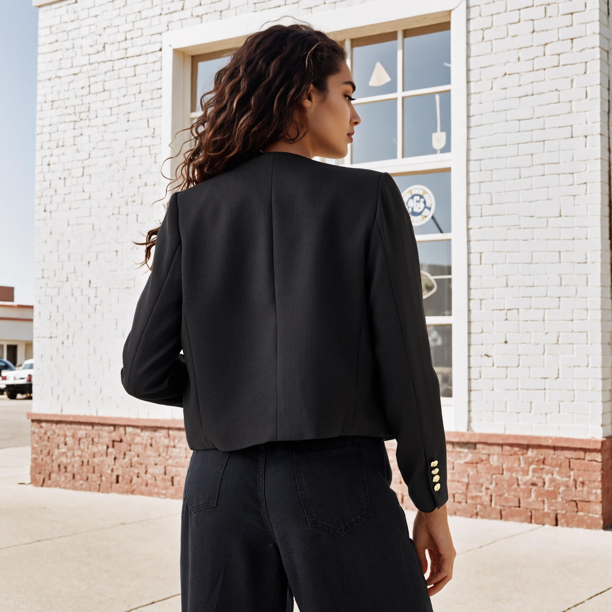 Button Detail Round Neck Jacket with Pockets-women-winterwear-coatsandjackets-jackets-image-3