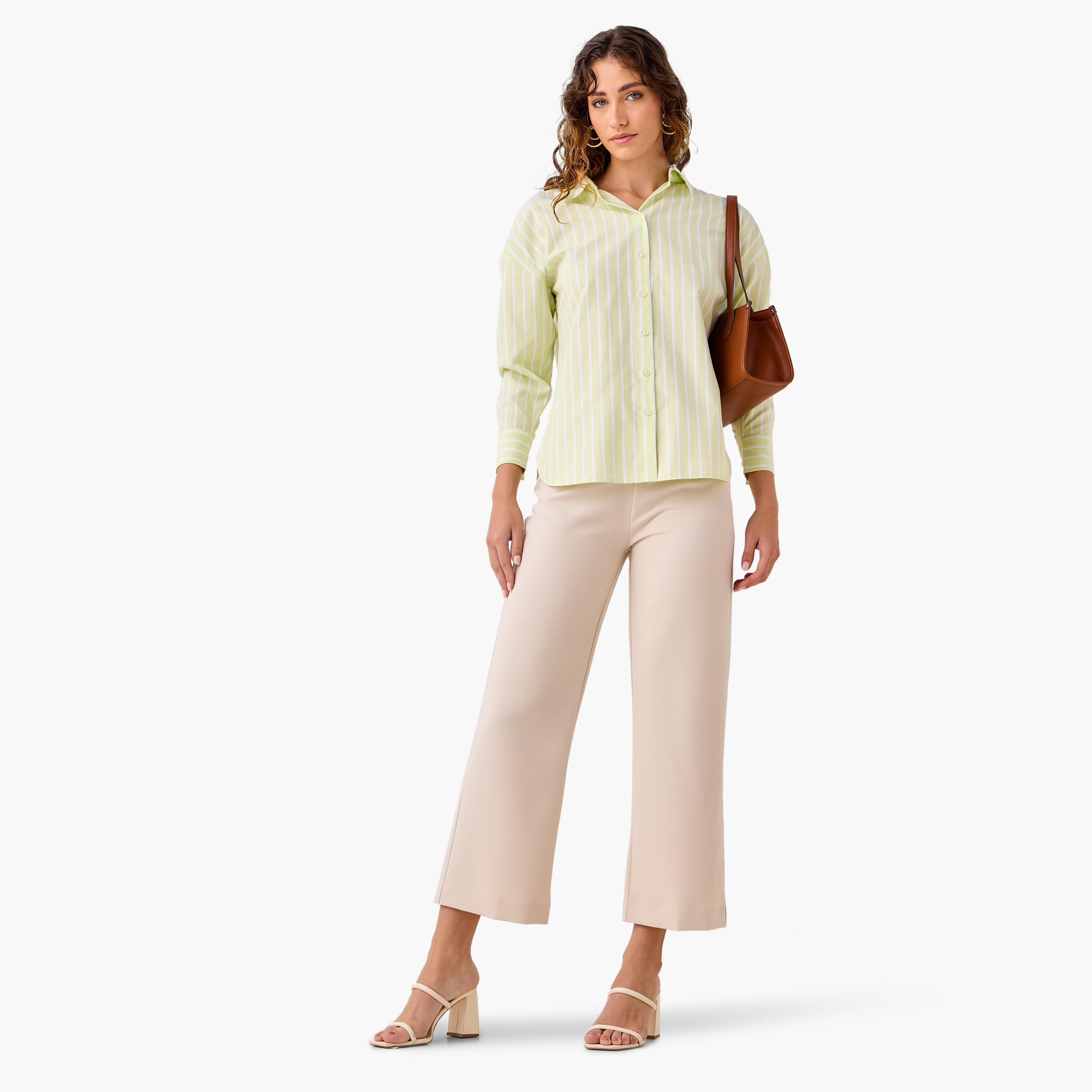 Pleated Wide Leg Trousers with Zip Closure-women-clothing-bottoms-trousers-image-2