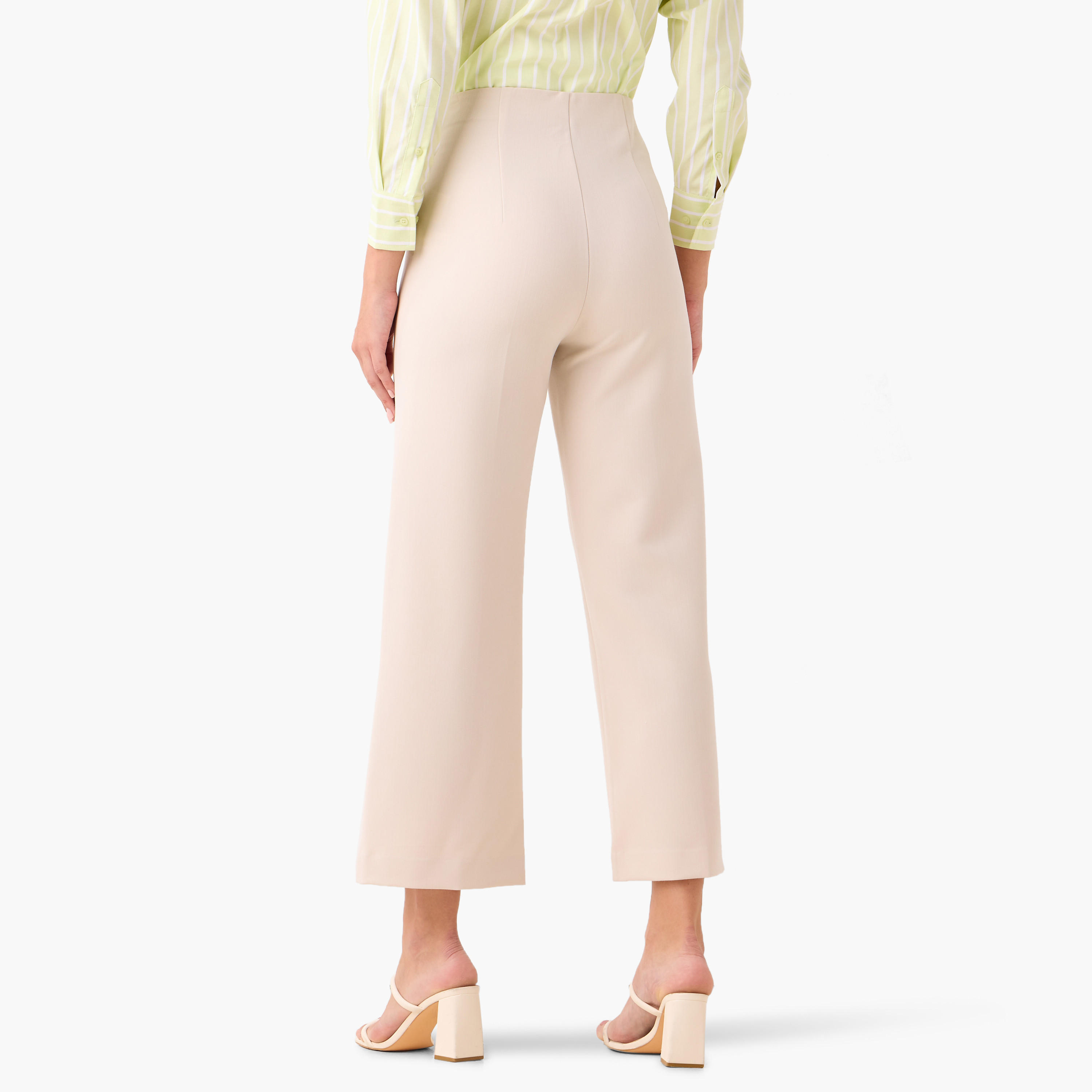 Pleated Wide Leg Trousers with Zip Closure-women-clothing-bottoms-trousers-image-3