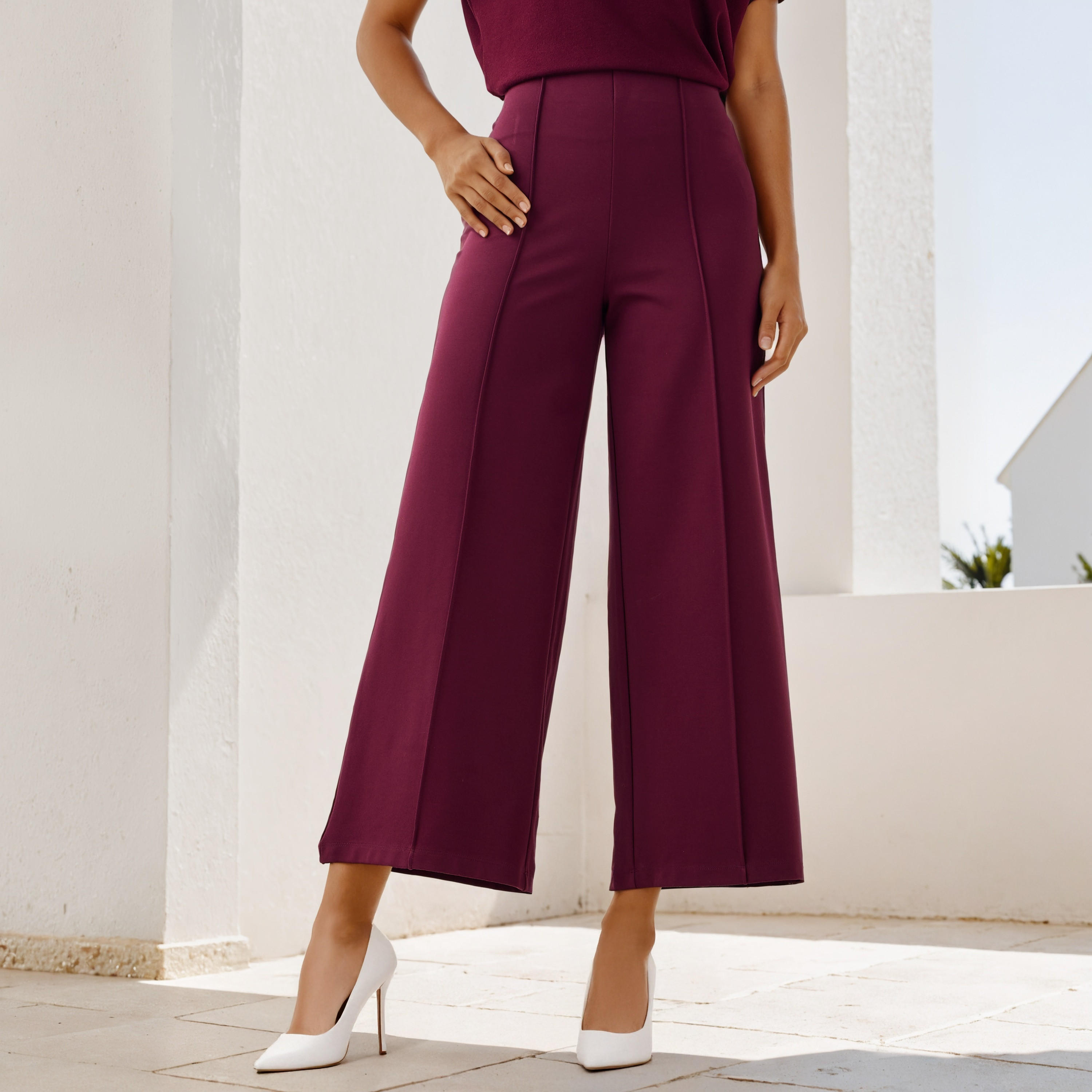 Regular Fit Ponte Pants-women-clothing-bottoms-trousers-image-1
