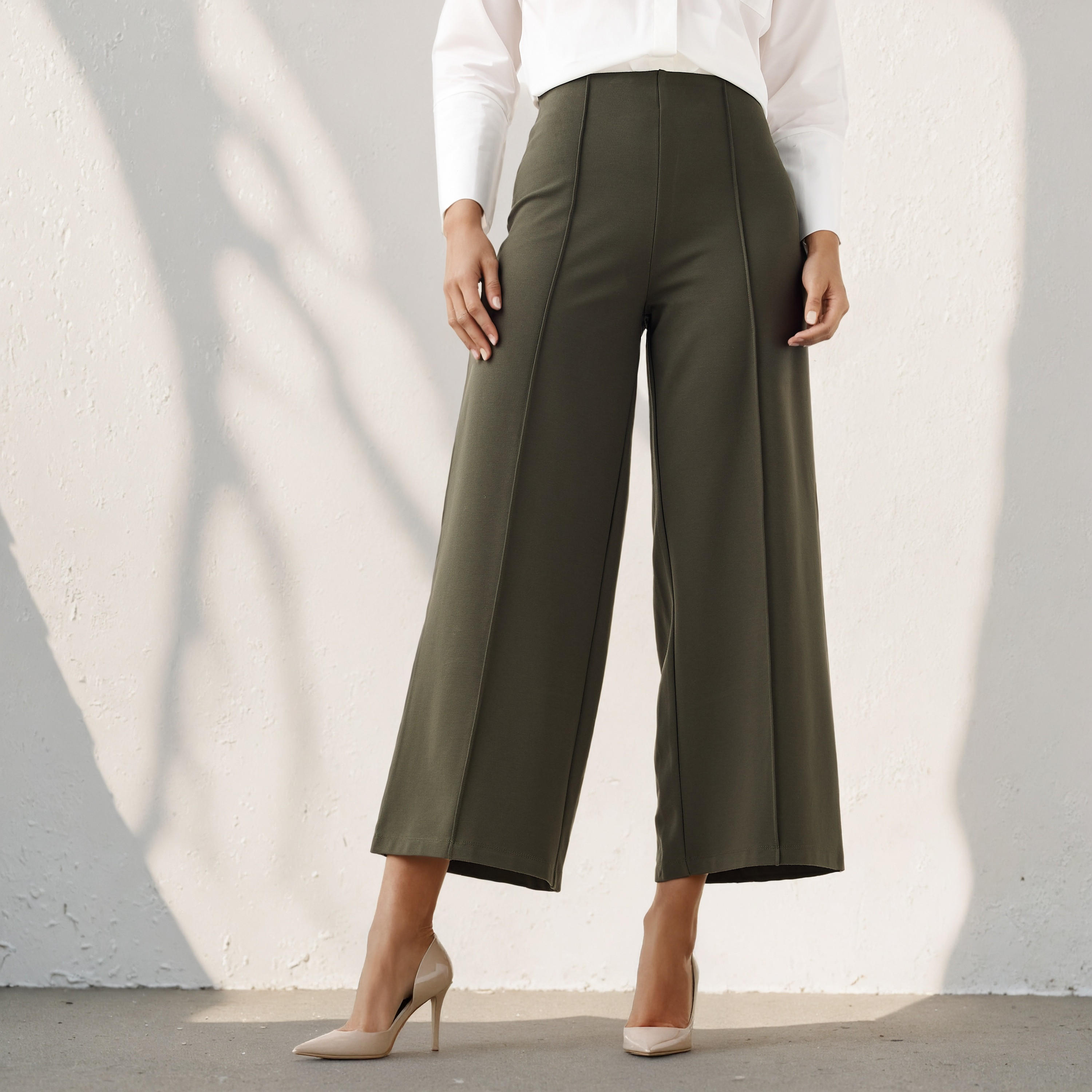 Regular Fit Ponte Pants-women-clothing-bottoms-trousers-image-1