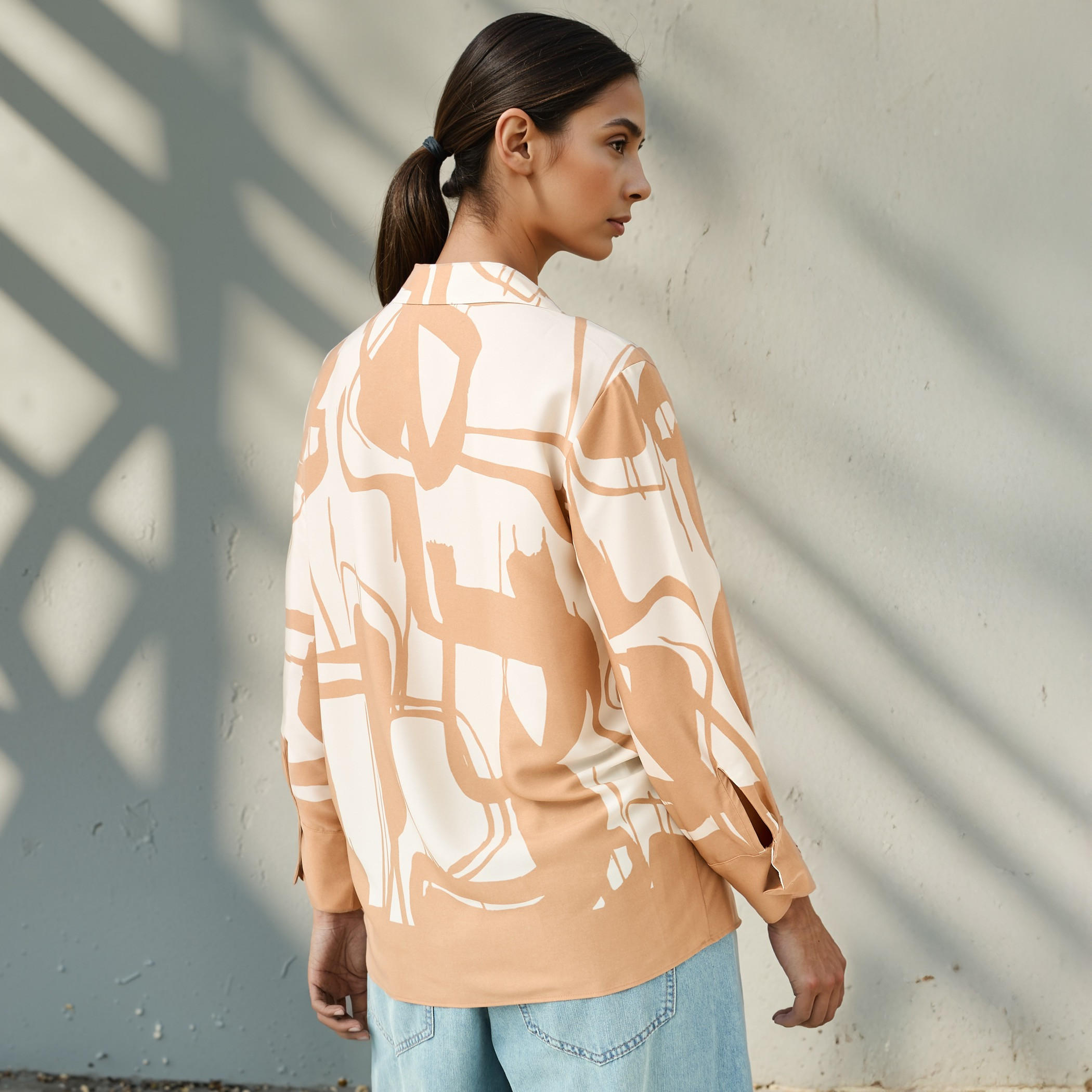 Regular Fit Printed Collared Satin Shirt-women-clothing-shirtsandblouses-shirts-image-3