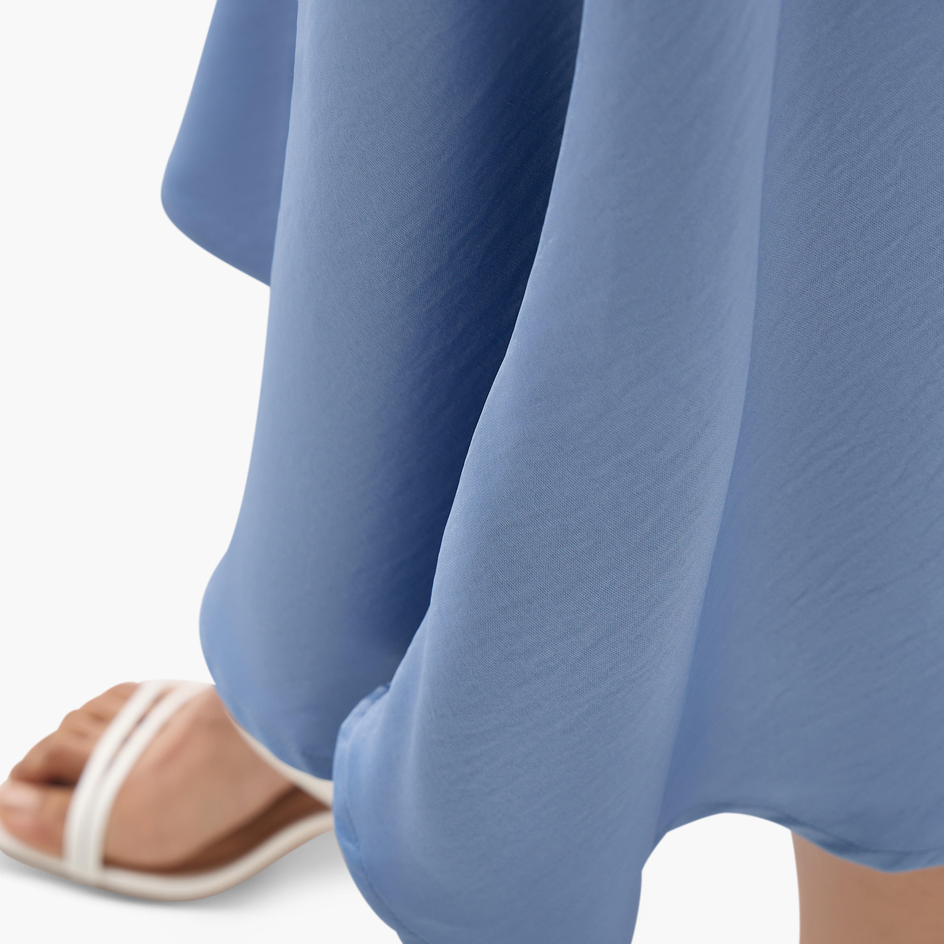 Textured Flared Skirt with Elasticated Waistband-women-clothing-bottoms-skirts-image-5