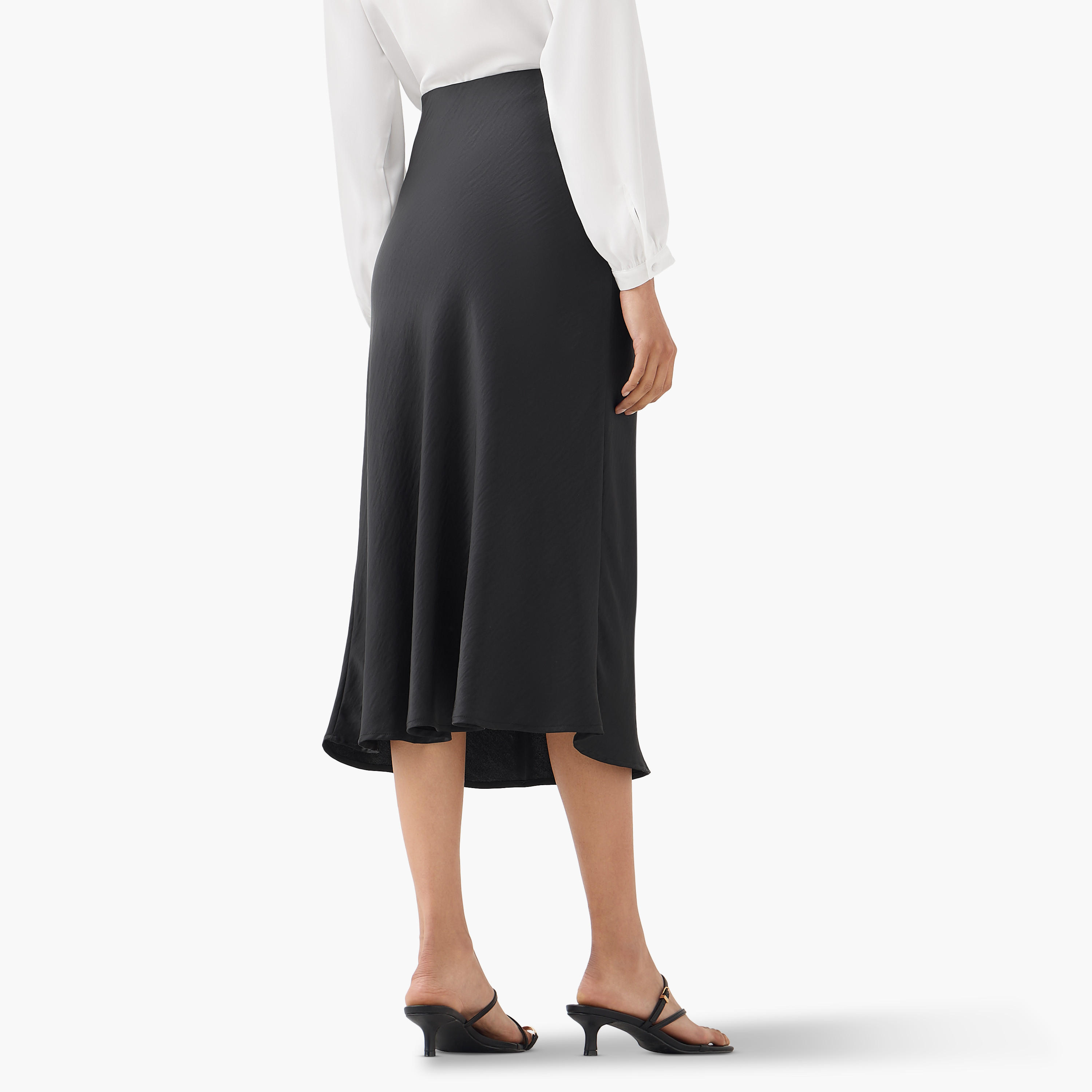تنورة واسعة بارزة الملمس بخصر مطاطي-women-clothing-bottoms-skirts-image-3