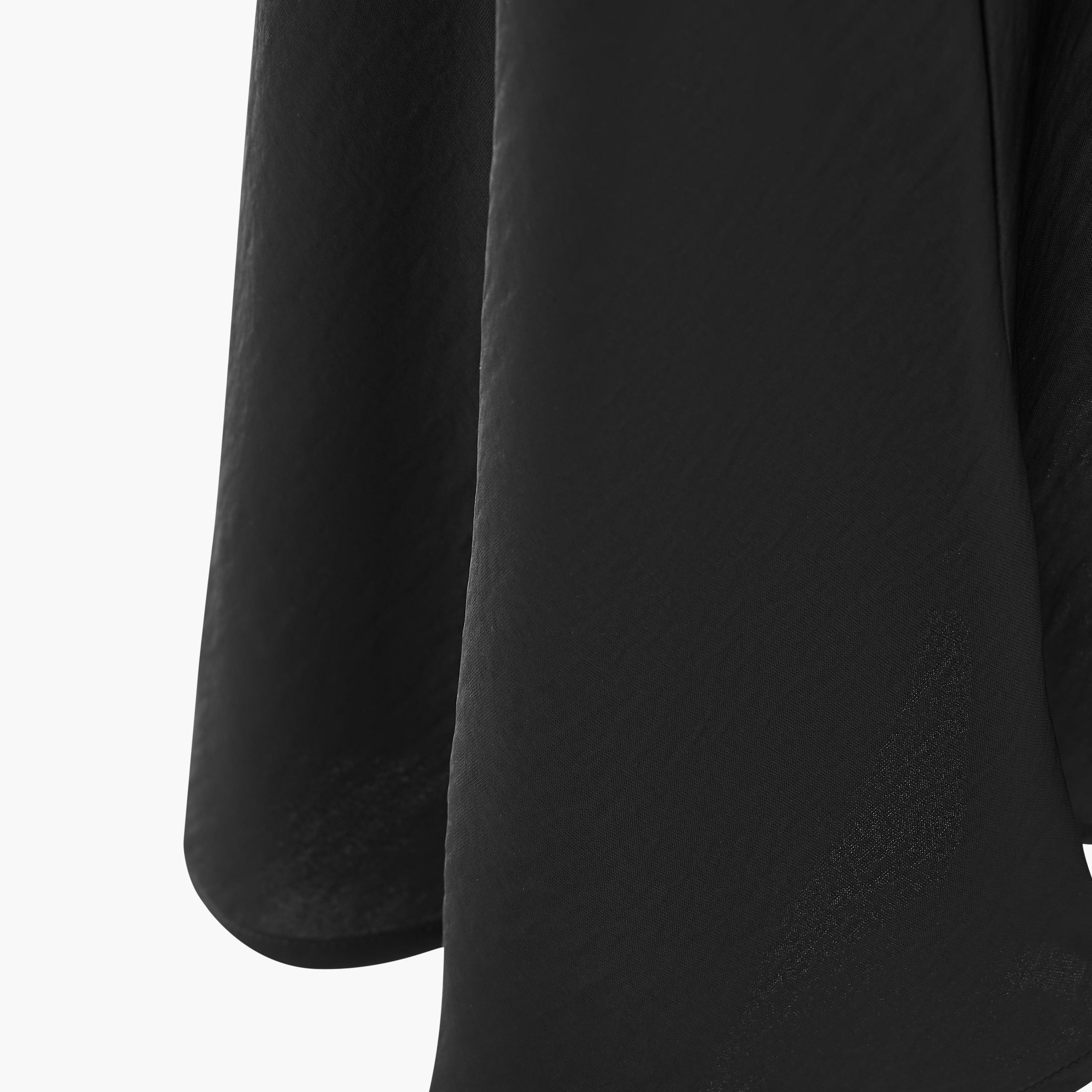 تنورة واسعة بارزة الملمس بخصر مطاطي-women-clothing-bottoms-skirts-image-1