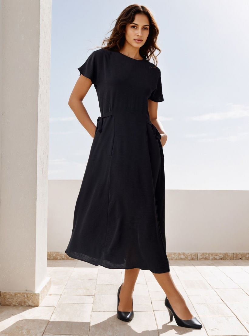 A-line Midi Side Tie-Up Dress-women-clothing-dresses-image-1