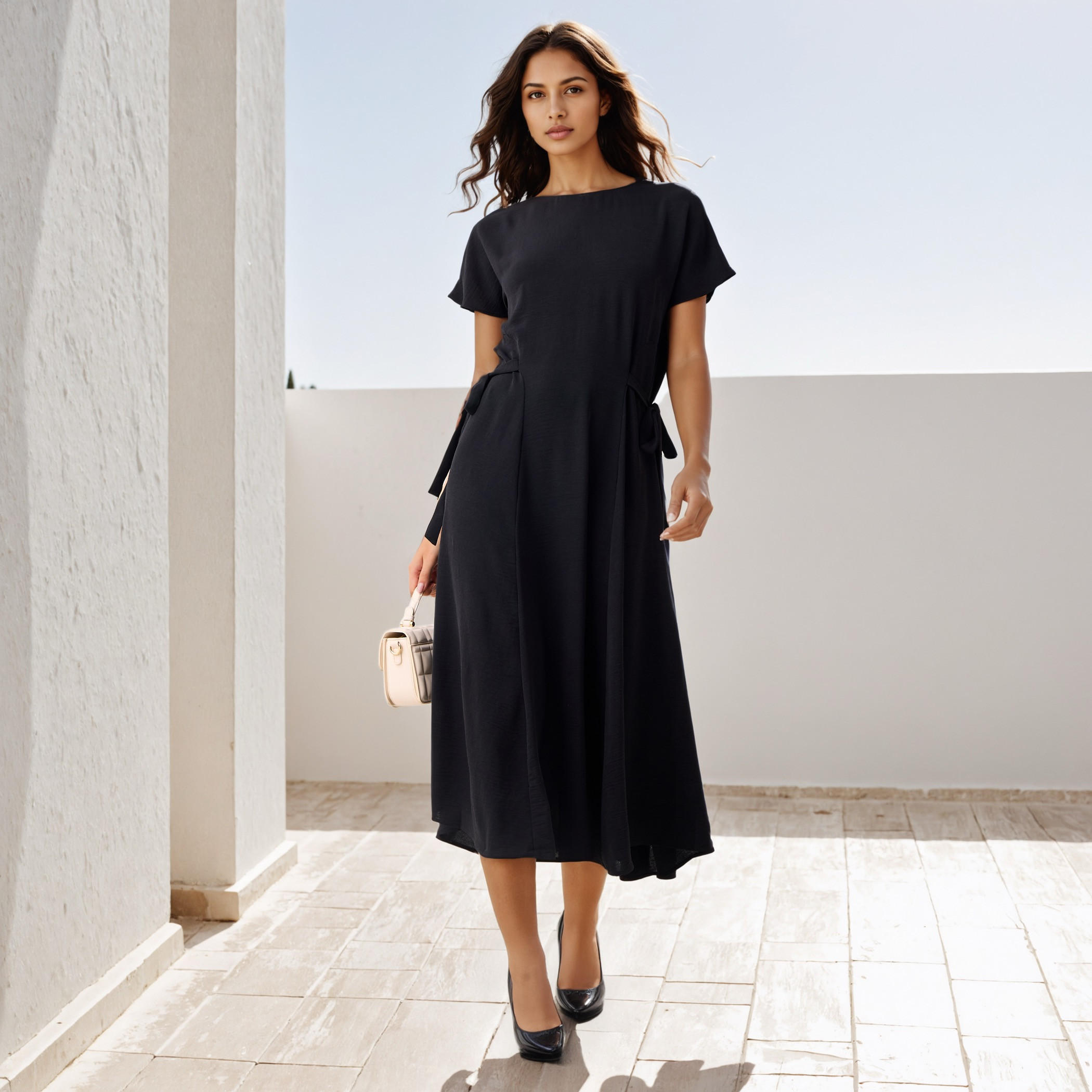 A-line Midi Side Tie-Up Dress-women-clothing-dresses-image-2