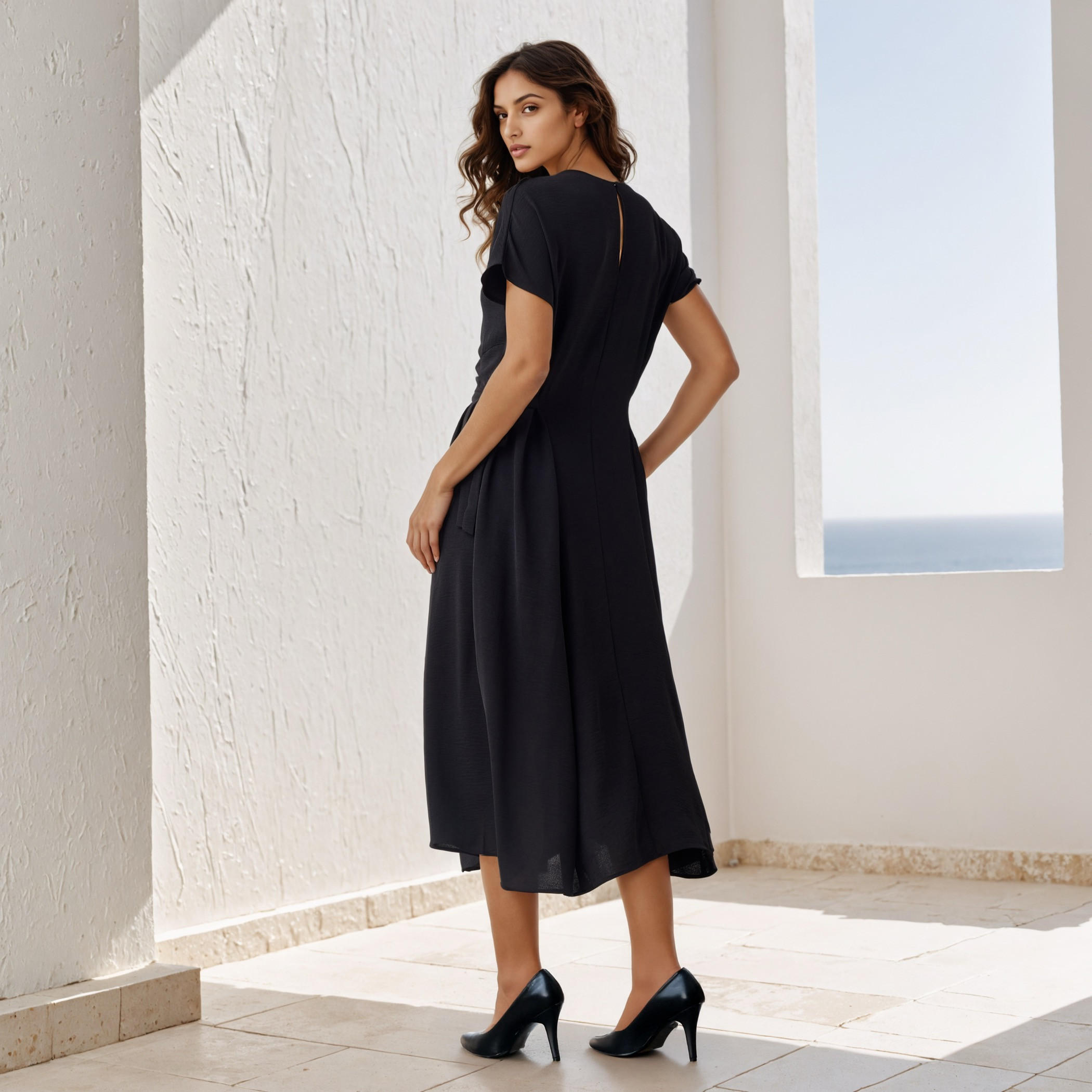 A-line Midi Side Tie-Up Dress-women-clothing-dresses-image-3