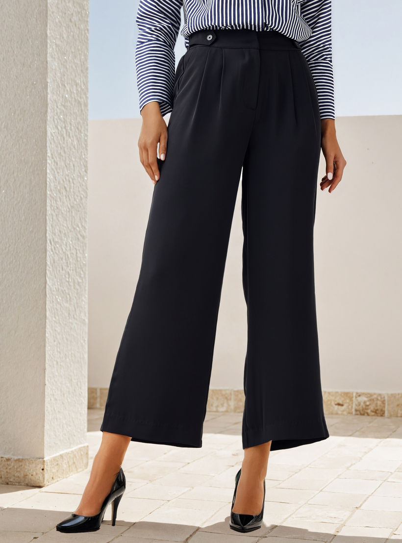 بنطلون بقصة عادية وكسرات-women-clothing-bottoms-trousers-image-5