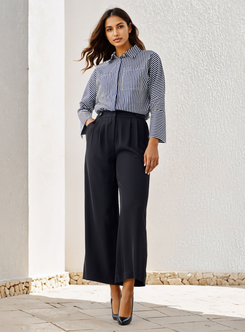 بنطلون بقصة عادية وكسرات-women-clothing-bottoms-trousers-image-4