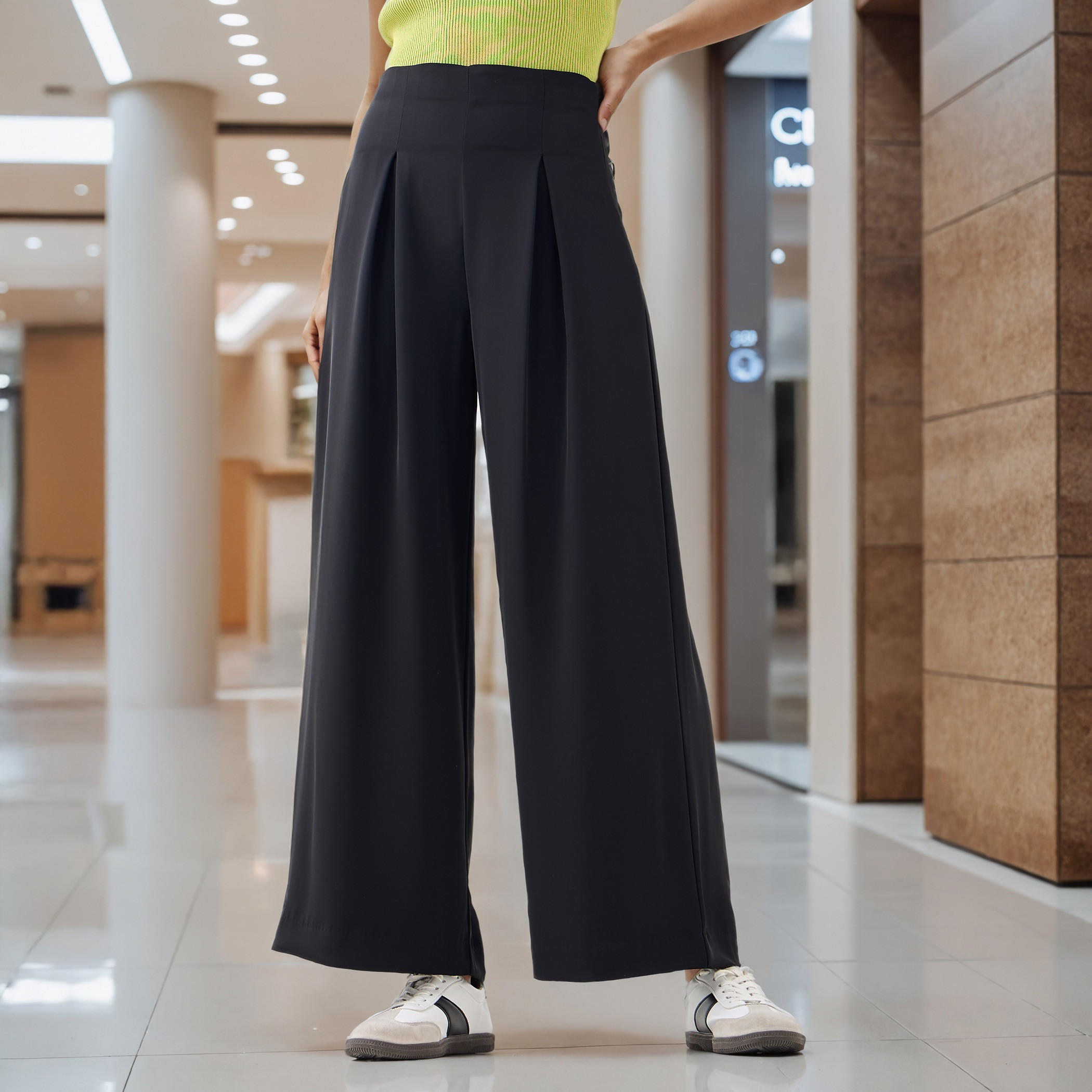 Inverted Pleat Wide-Leg Pants with Zip Closure-women-clothing-bottoms-trousers-image-1