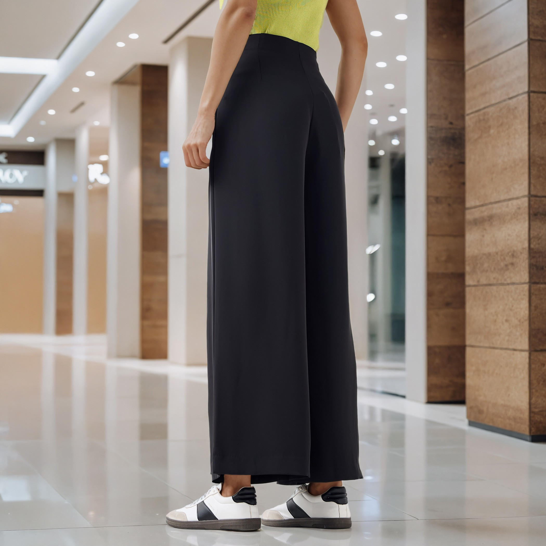 بنطلون واسع الساقين بكسرات عكسية وسحاب إغلاق-women-clothing-bottoms-trousers-image-3