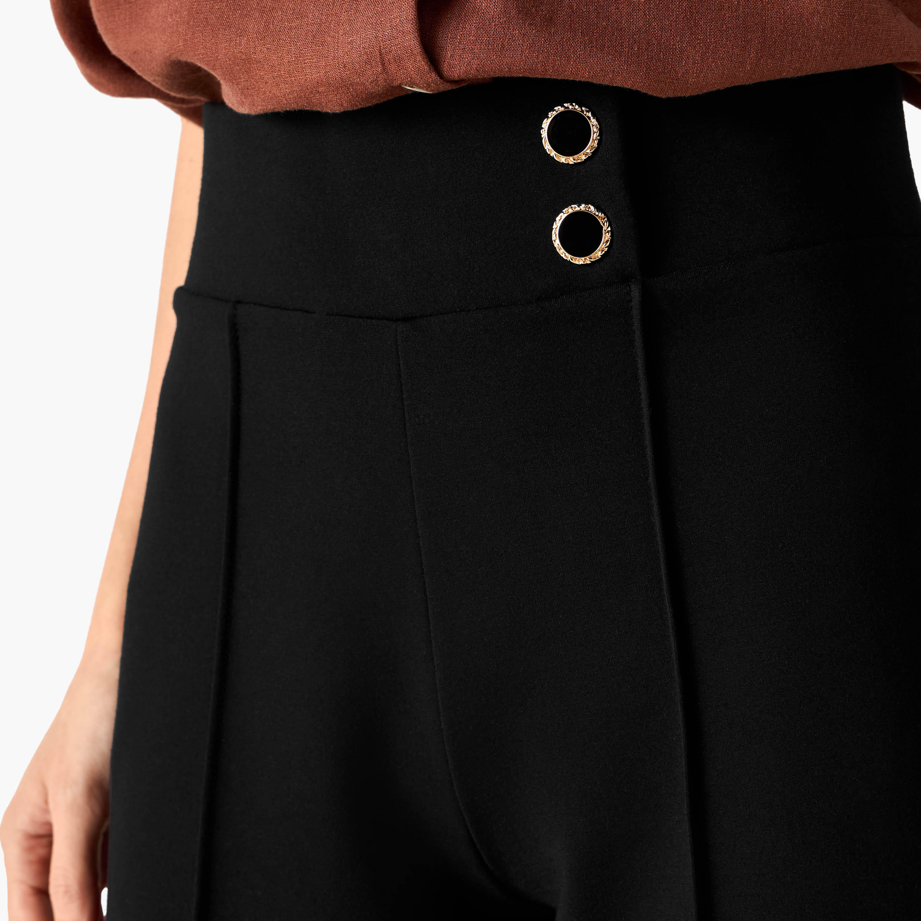 Button Accent Ponte Pants-women-clothing-bottoms-trousers-image-4