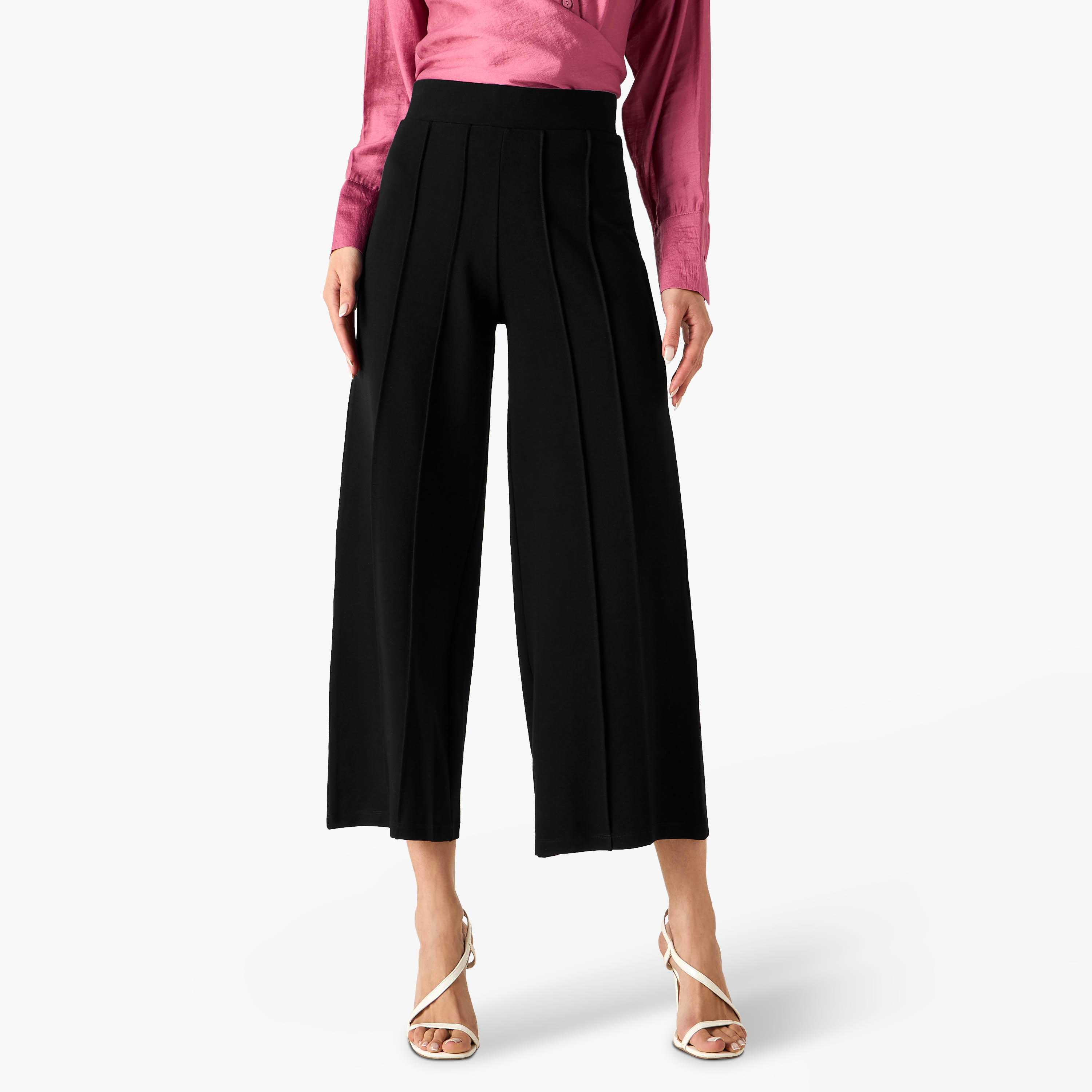 Pintuck Ponte Regular Fit Pants-women-clothing-bottoms-trousers-image-1