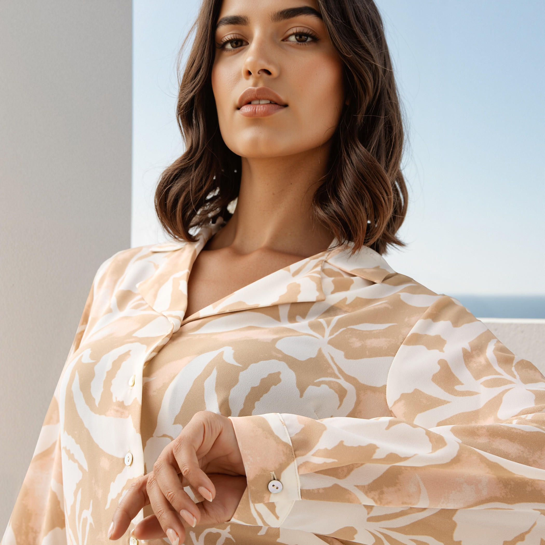 All-Over Print Shirt with Lapel Collar-women-clothing-shirtsandblouses-shirts-image-4