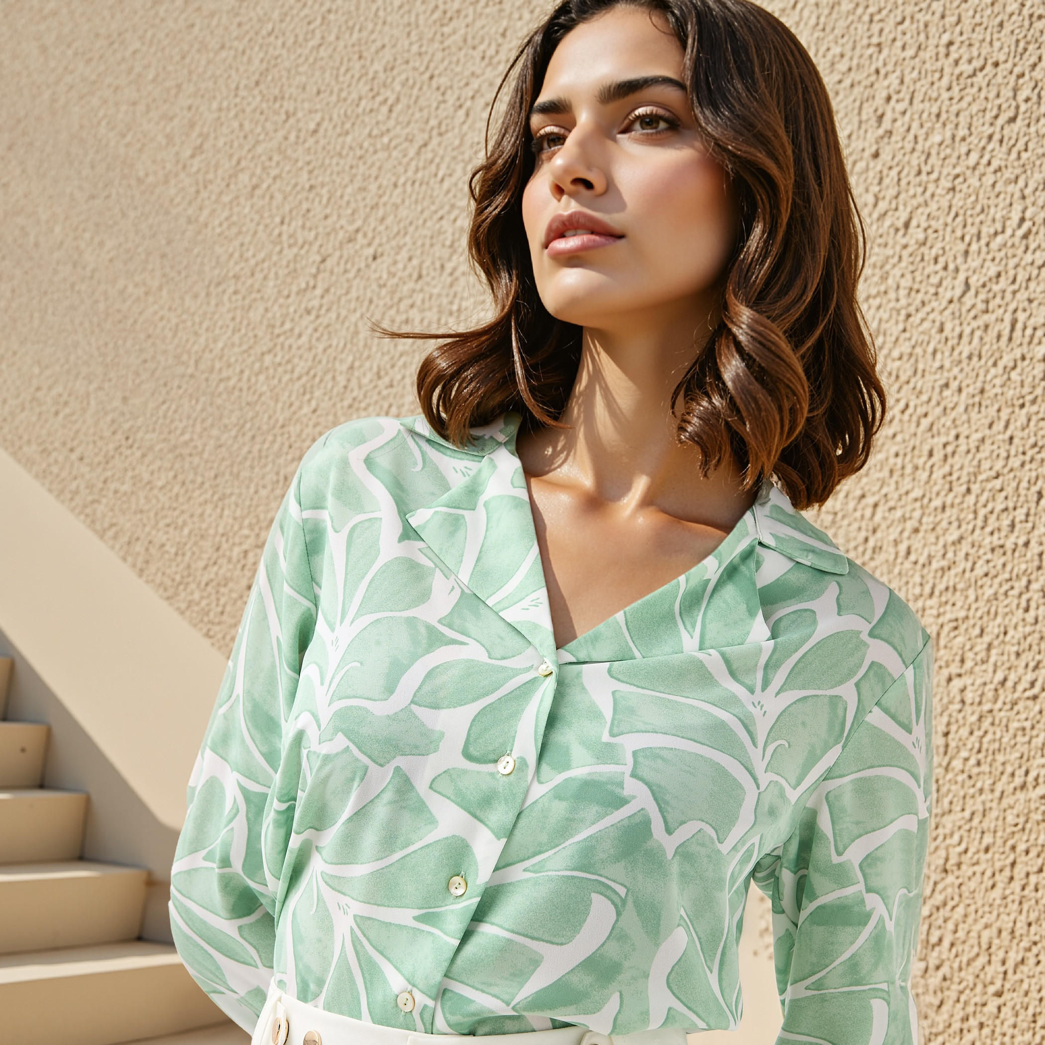 All-Over Print Shirt with Lapel Collar-women-clothing-shirtsandblouses-shirts-image-4