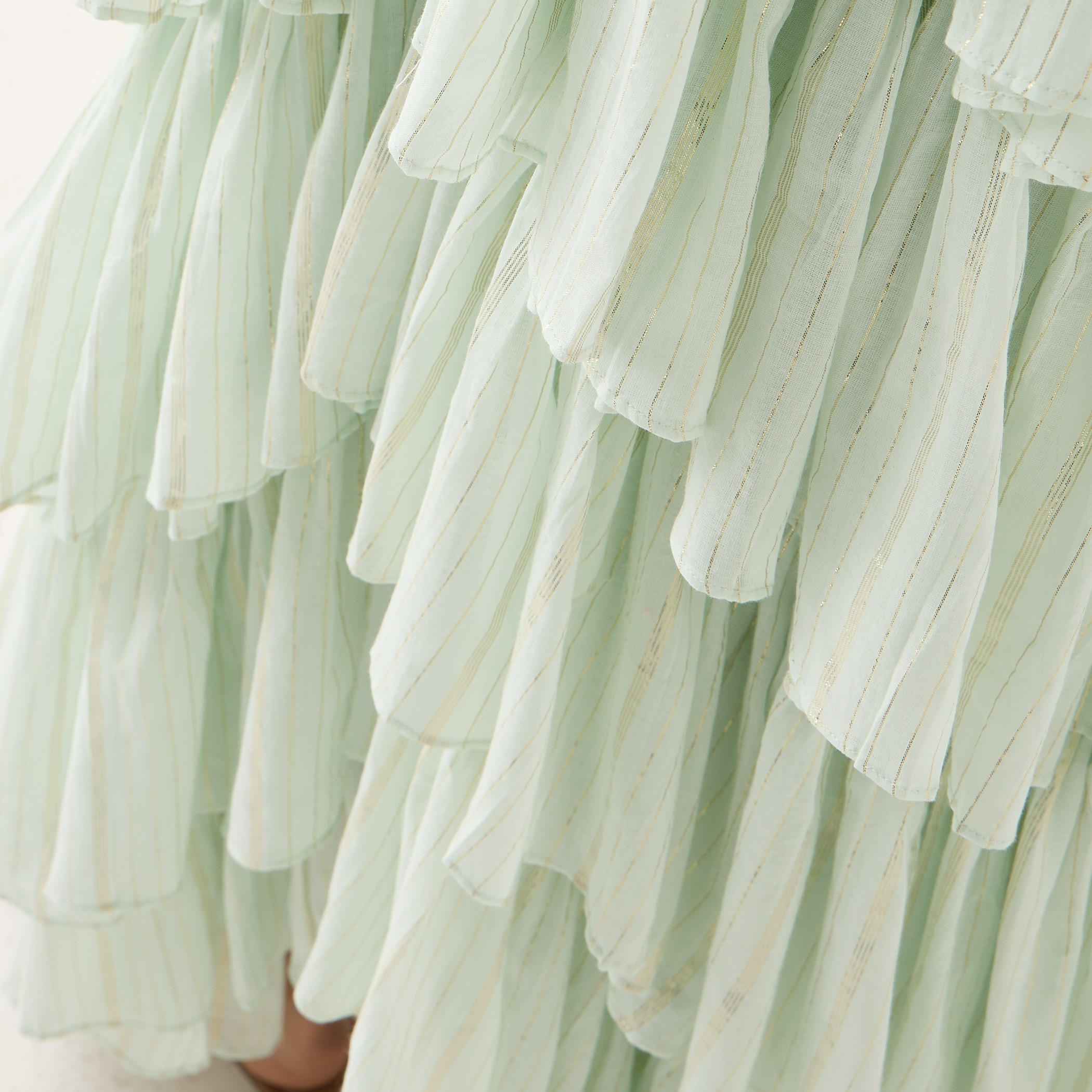 Lurex Detail Sleeveless Tiered Rara Cotton Dress-women-clothing-dresses-image-5