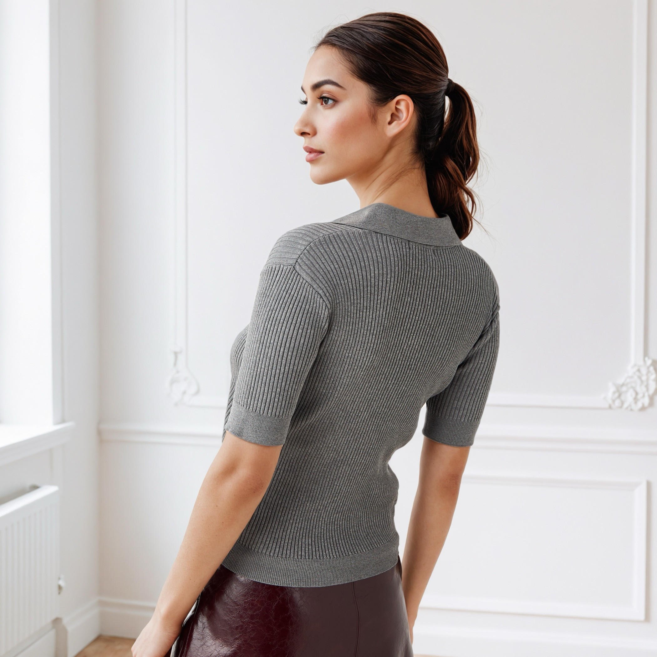 تيشيرت بولو بياقة مضلعة-women-clothing-tshirts-image-4