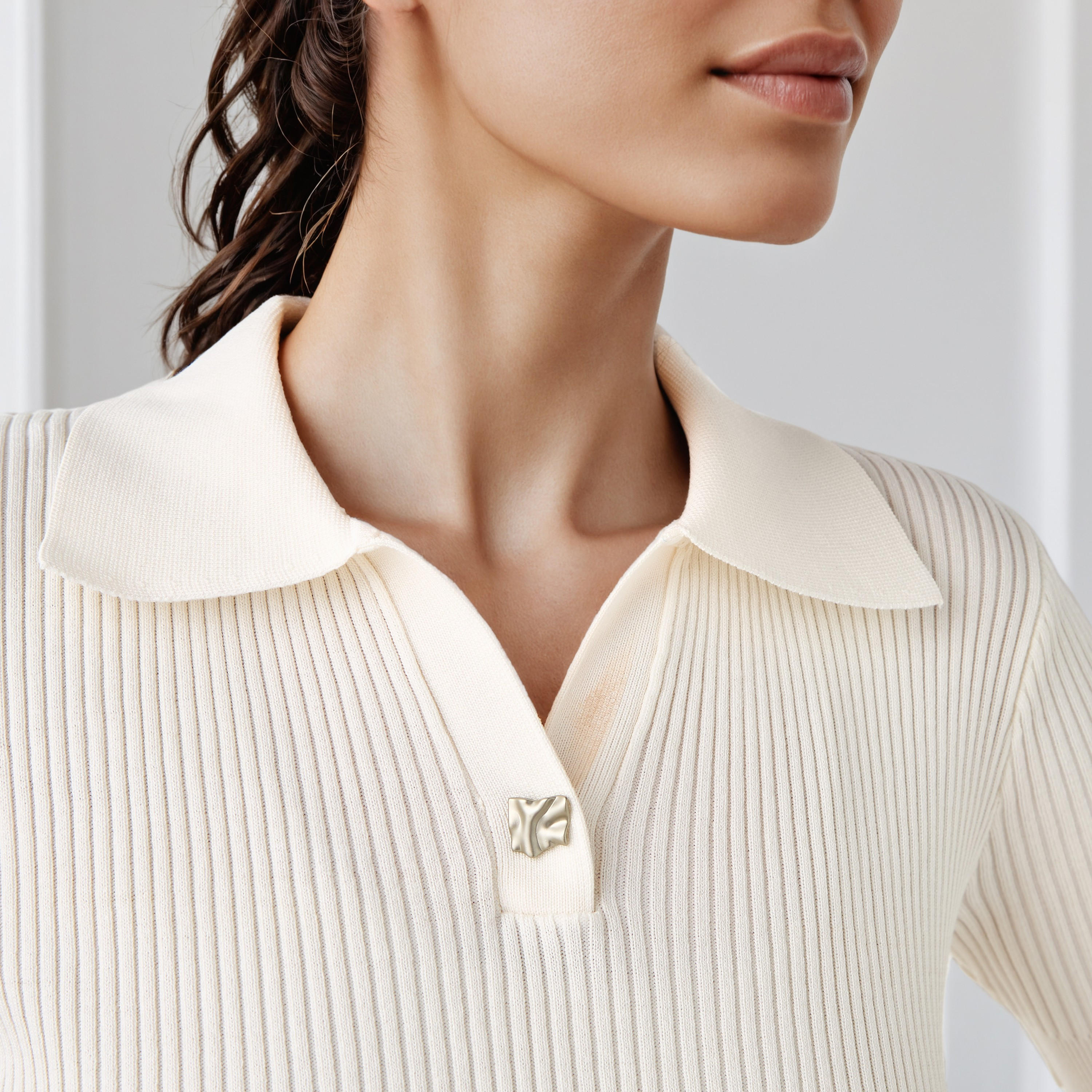 Ribbed Collared Polo T-shirt-women-clothing-tshirts-image-4