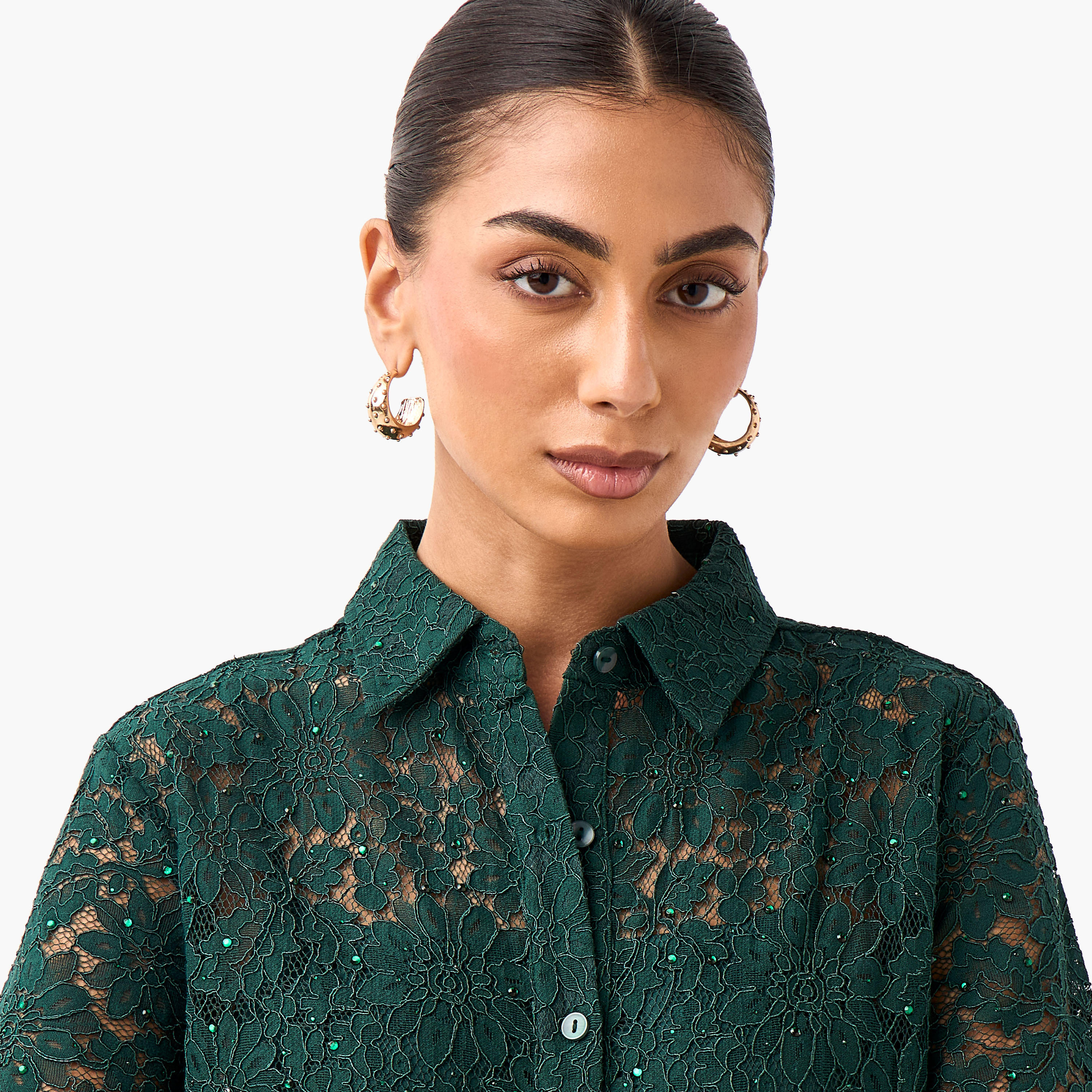 قميص دانتيل بقصة عادية وياقة-women-clothing-shirtsandblouses-shirts-image-1