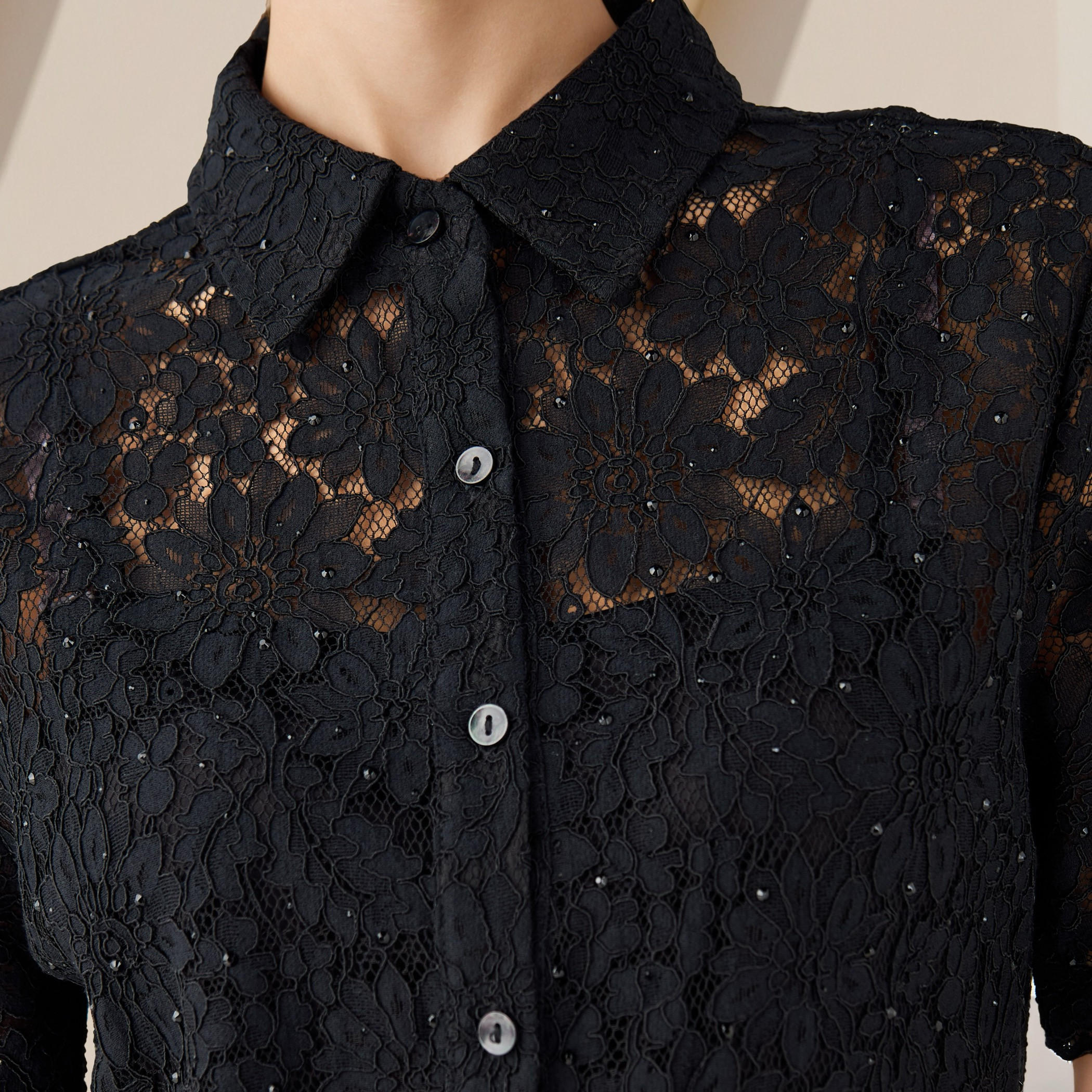 Regular Fit Lace Shirt with Collar-women-clothing-shirtsandblouses-shirts-image-5