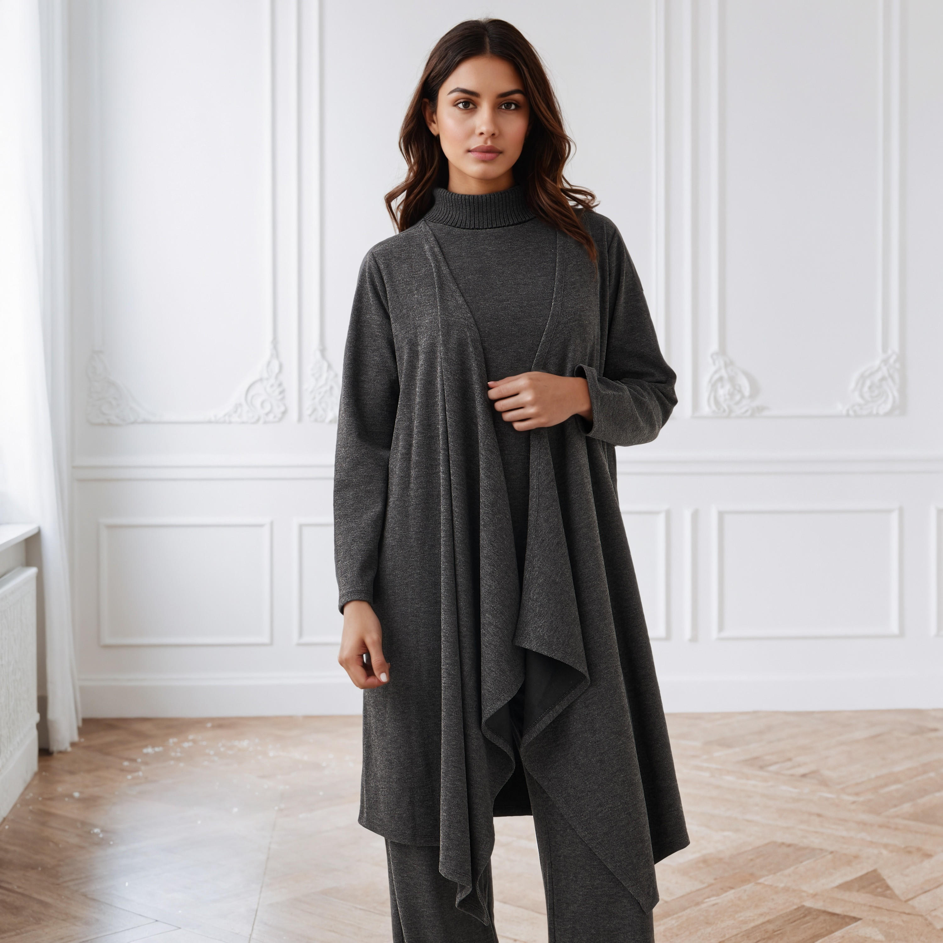 Relaxed Fit Longline Asymmetric Cardigan-women-winterwear-cardigansandjumpers-cardigans-image-1