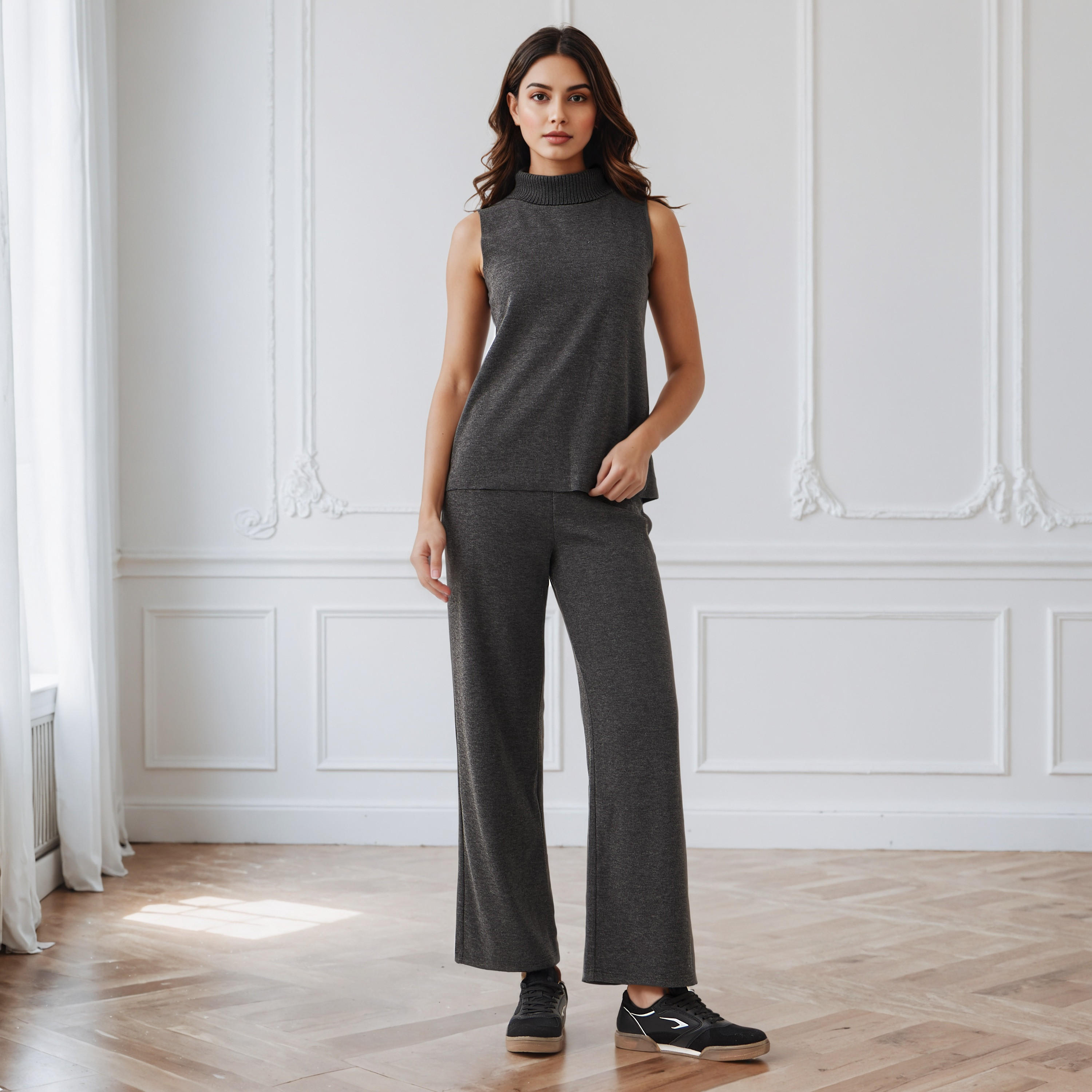 Relaxed Fit Sleeveless Top with Turtleneck-women-clothing-shirtsandblouses-blouses-image-2