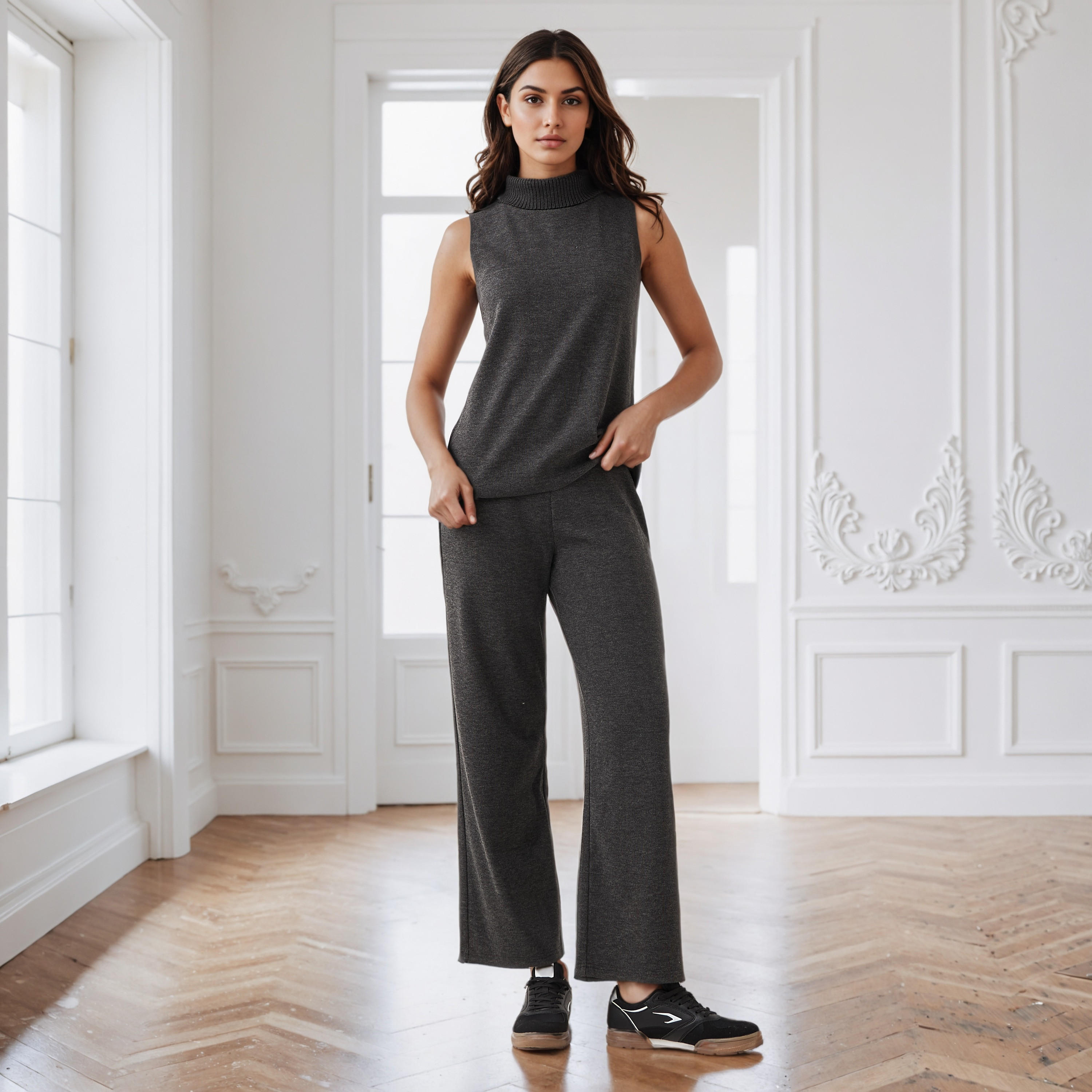 بنطلون بقصّة مريحة وخصر مطاطي-women-clothing-bottoms-trousers-image-2