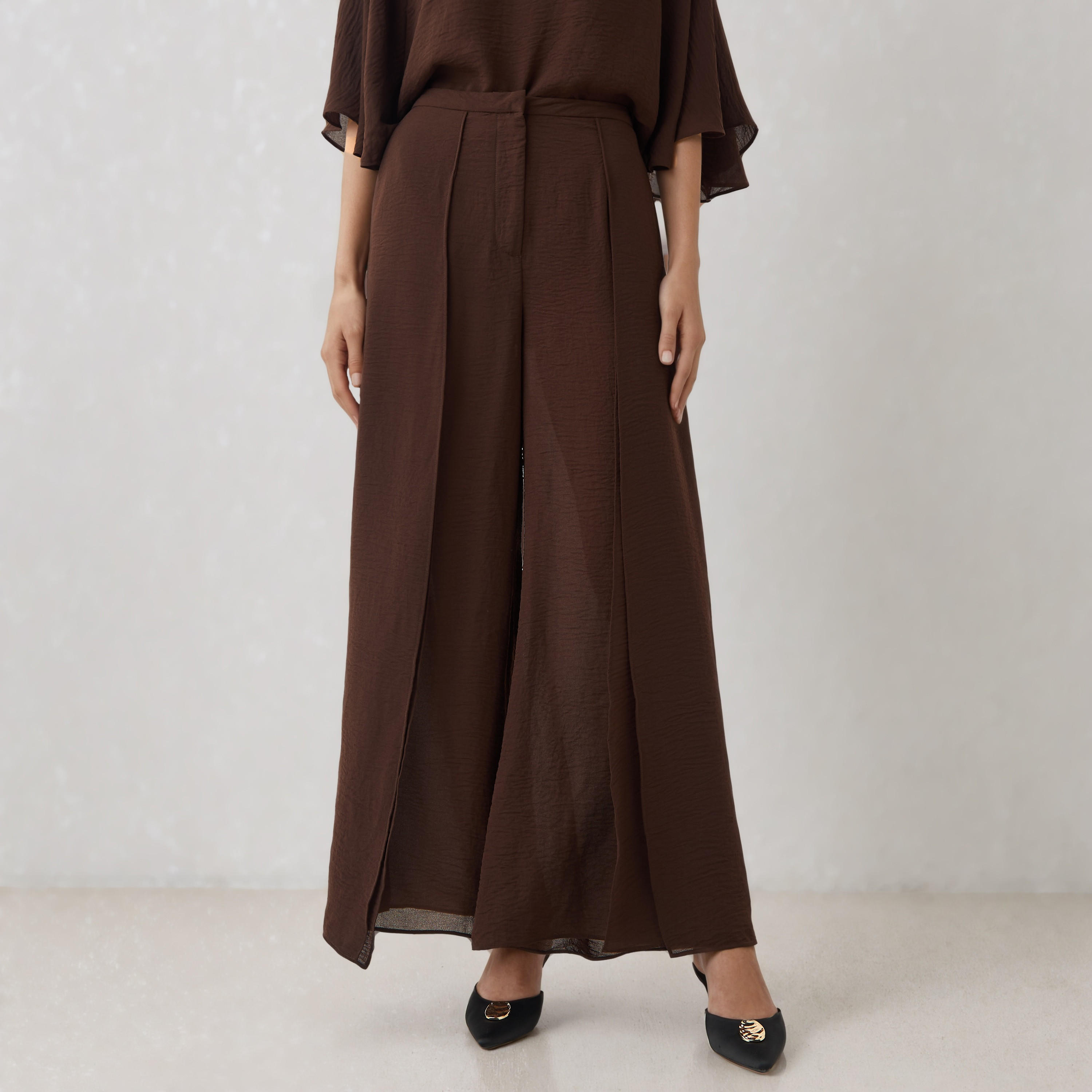 بنطلون واسع الساقين بفتحات جانبية وجيوب-women-clothing-bottoms-trousers-image-5
