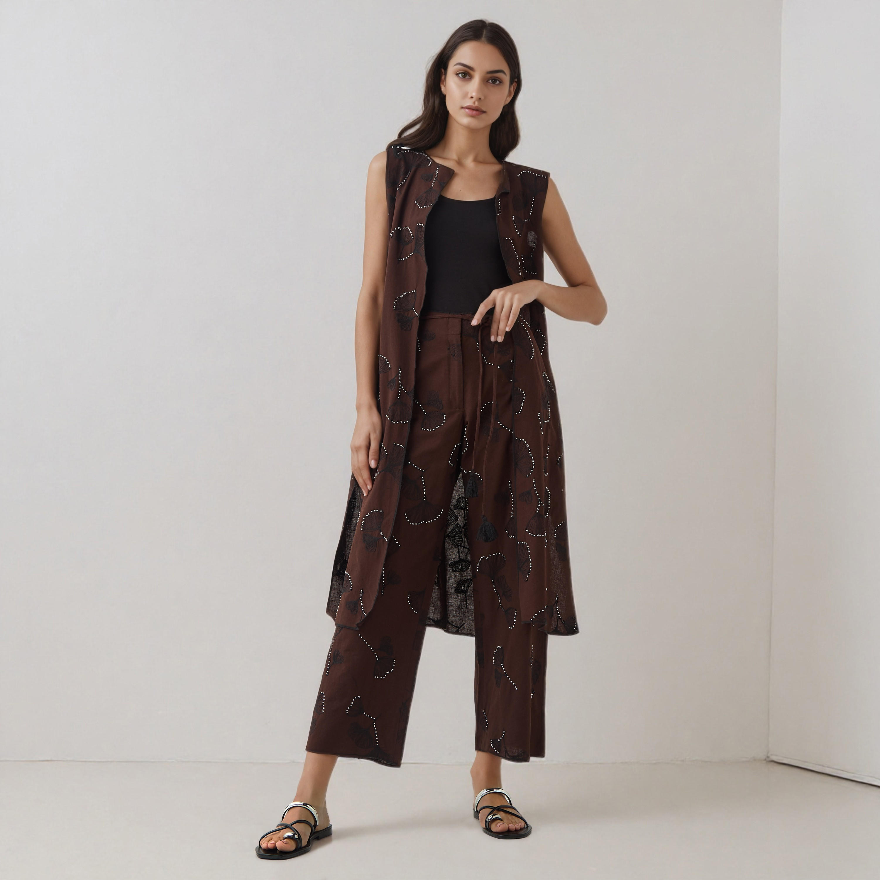 بنطلون مطرز بخصر برباط-women-clothing-bottoms-trousers-image-4
