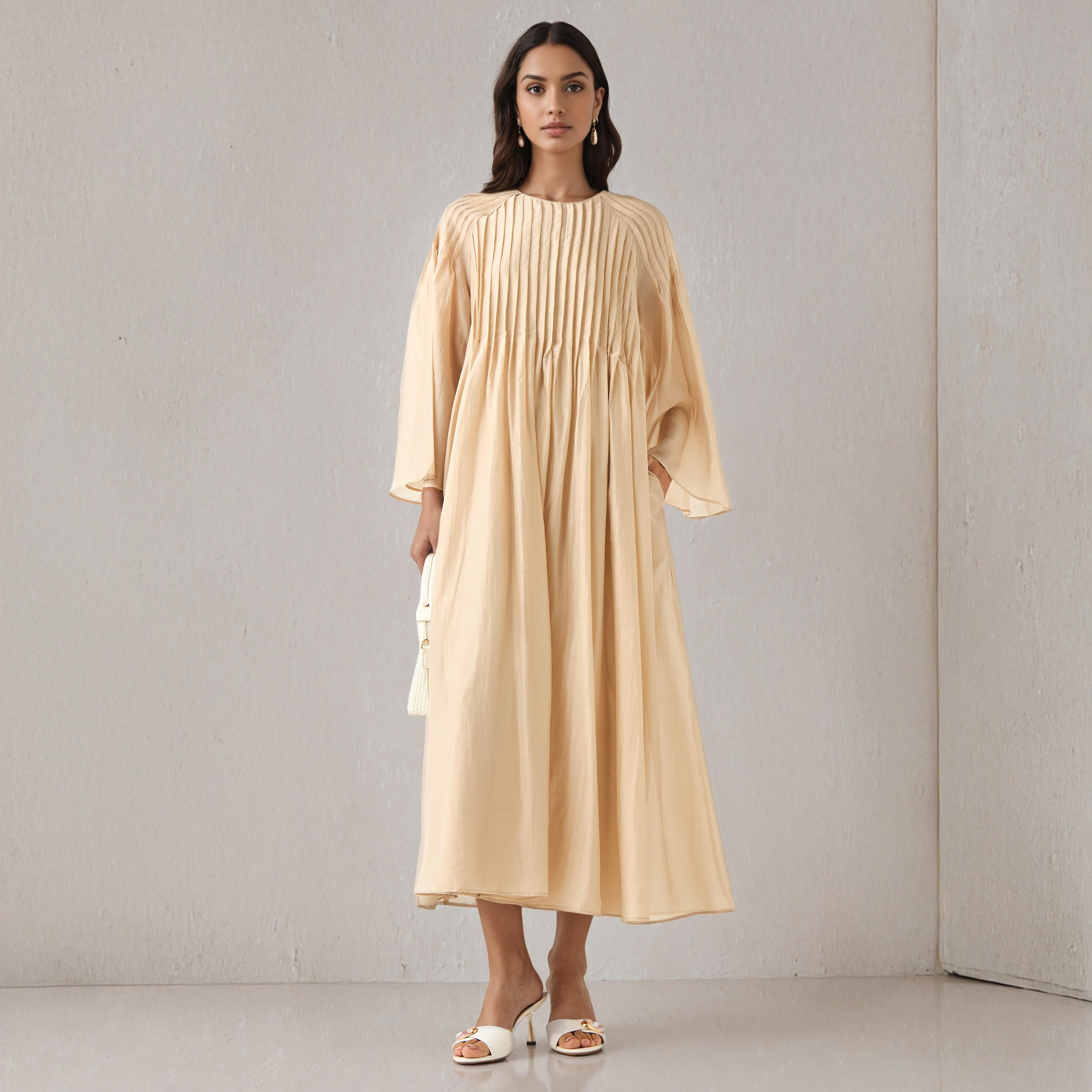 فستان ماكسي بجيب وكُسرات-women-clothing-dresses-image-1
