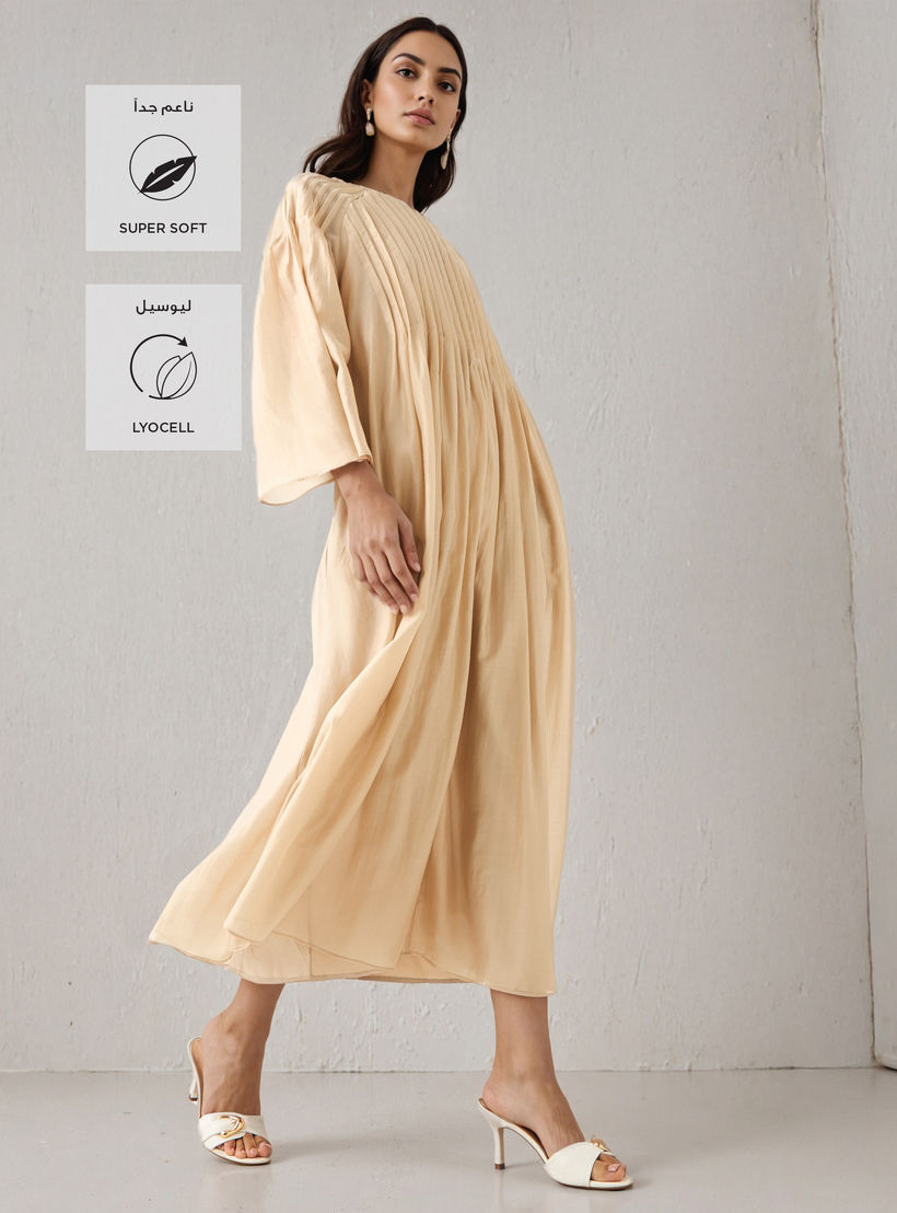 فستان ماكسي بجيب وكُسرات-women-clothing-dresses-image-2