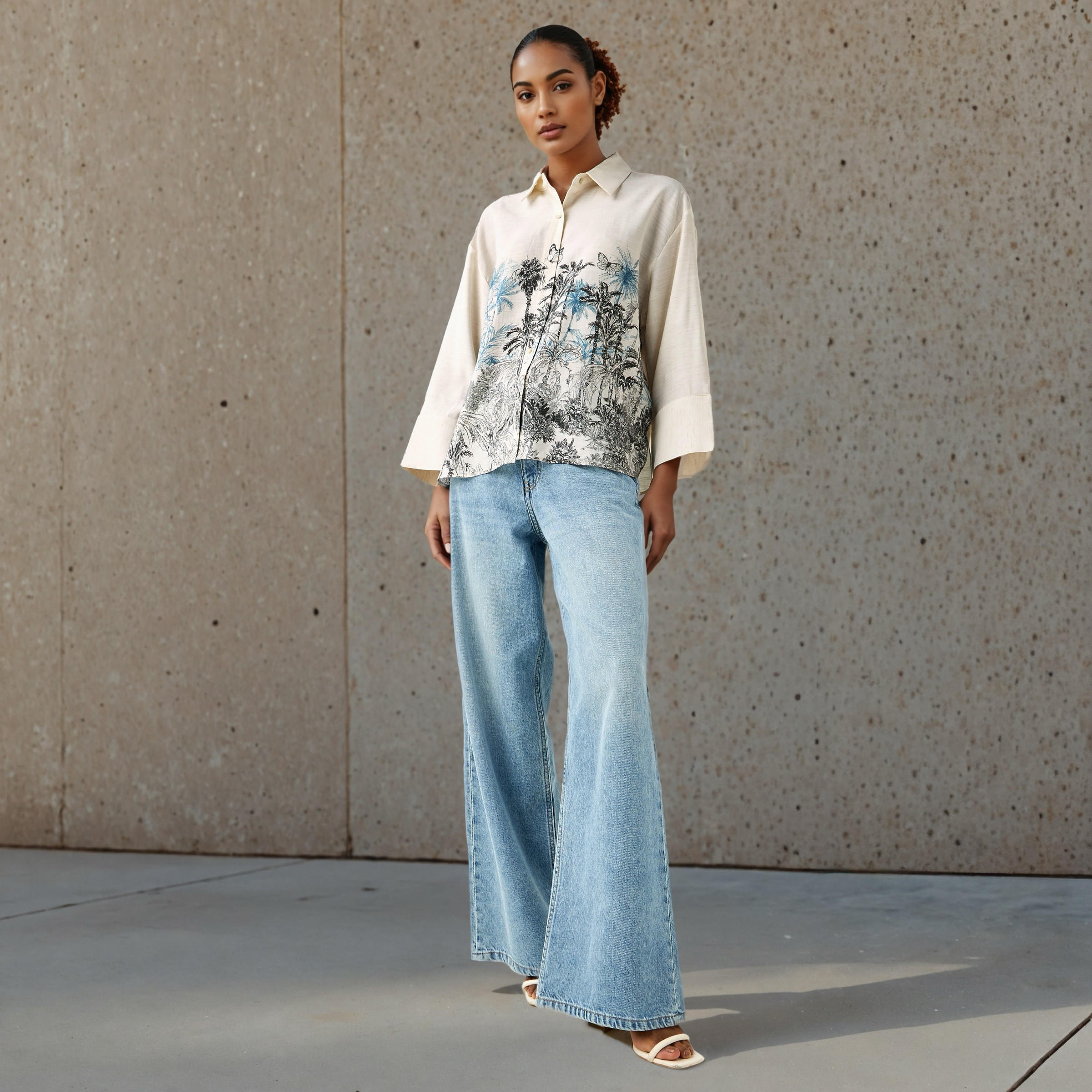 قميص كتان بطبعات بقصة عادية-women-clothing-shirtsandblouses-shirts-image-2
