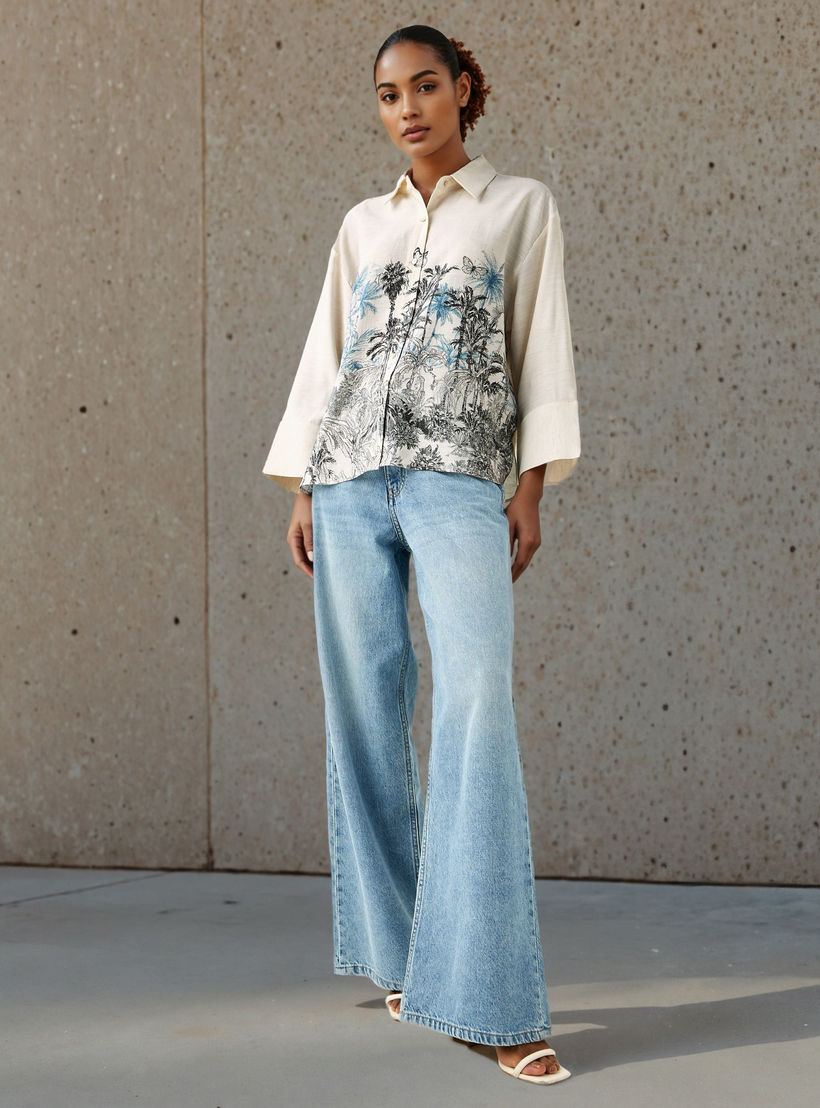 قميص كتان بطبعات بقصة عادية-women-clothing-shirtsandblouses-shirts-image-2