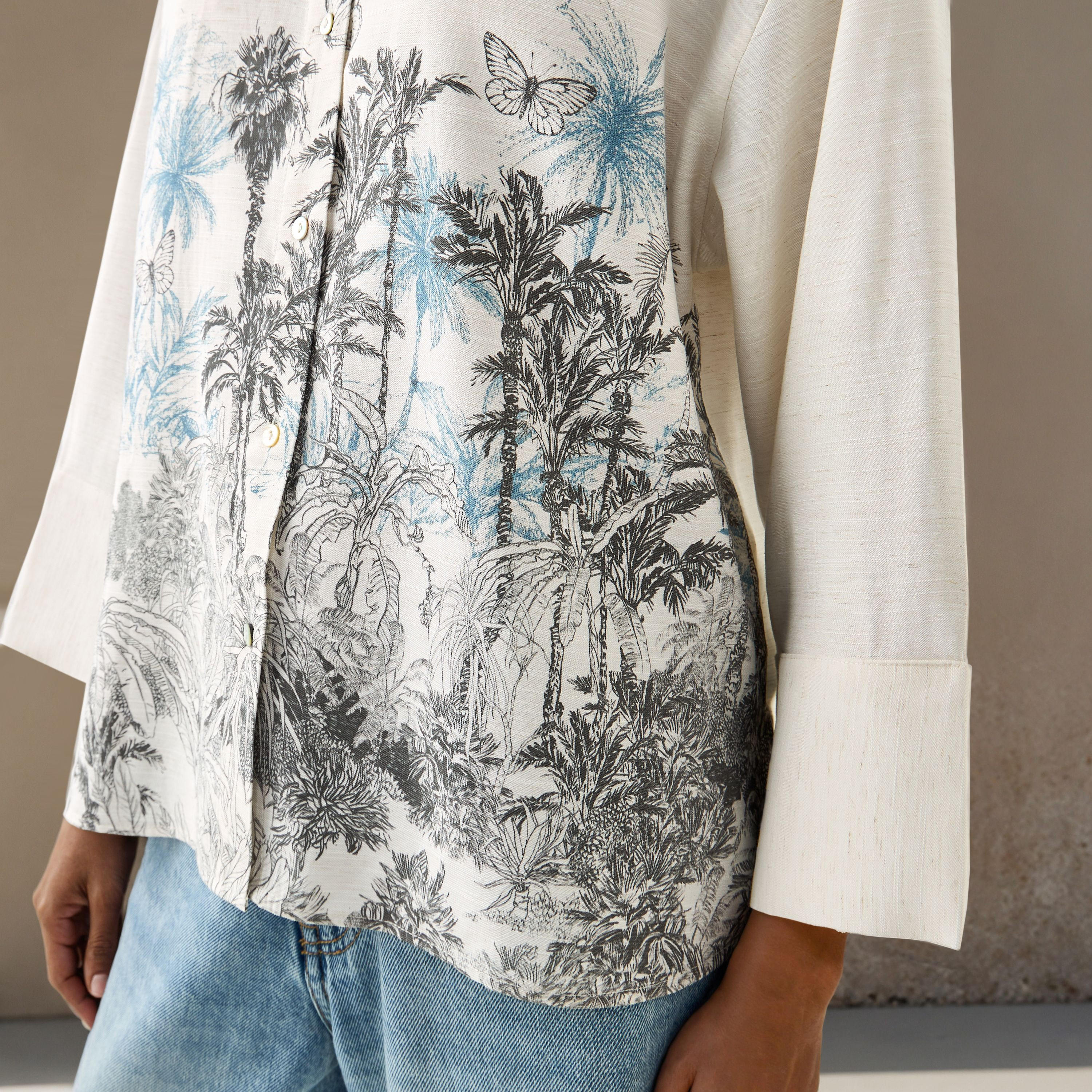 Relaxed Fit Printed Linen Shirt-women-clothing-shirtsandblouses-shirts-image-4