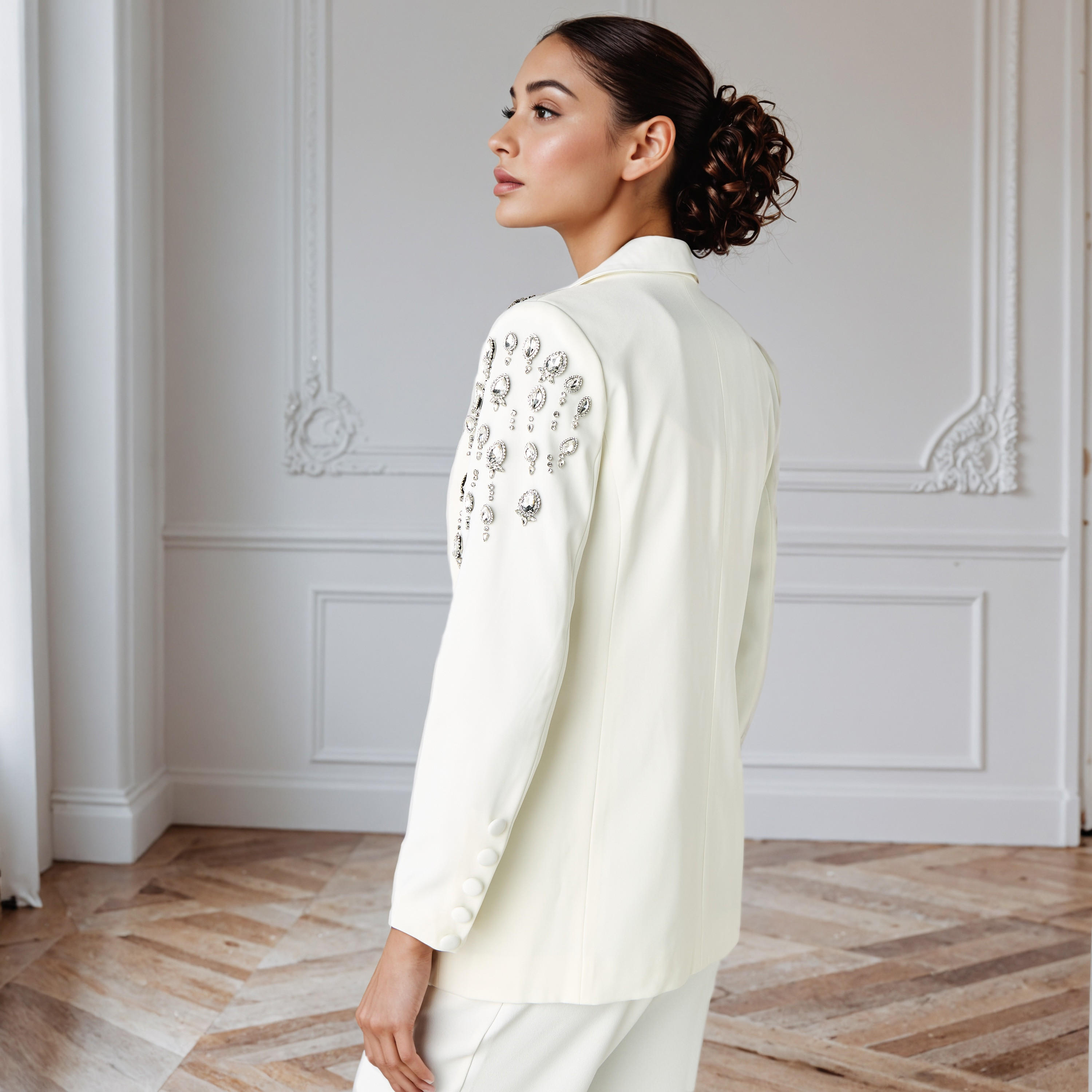 Polyester Notch Lapel Blazer with Embellishment-women-clothing-coatsandjackets-blazers-image-3