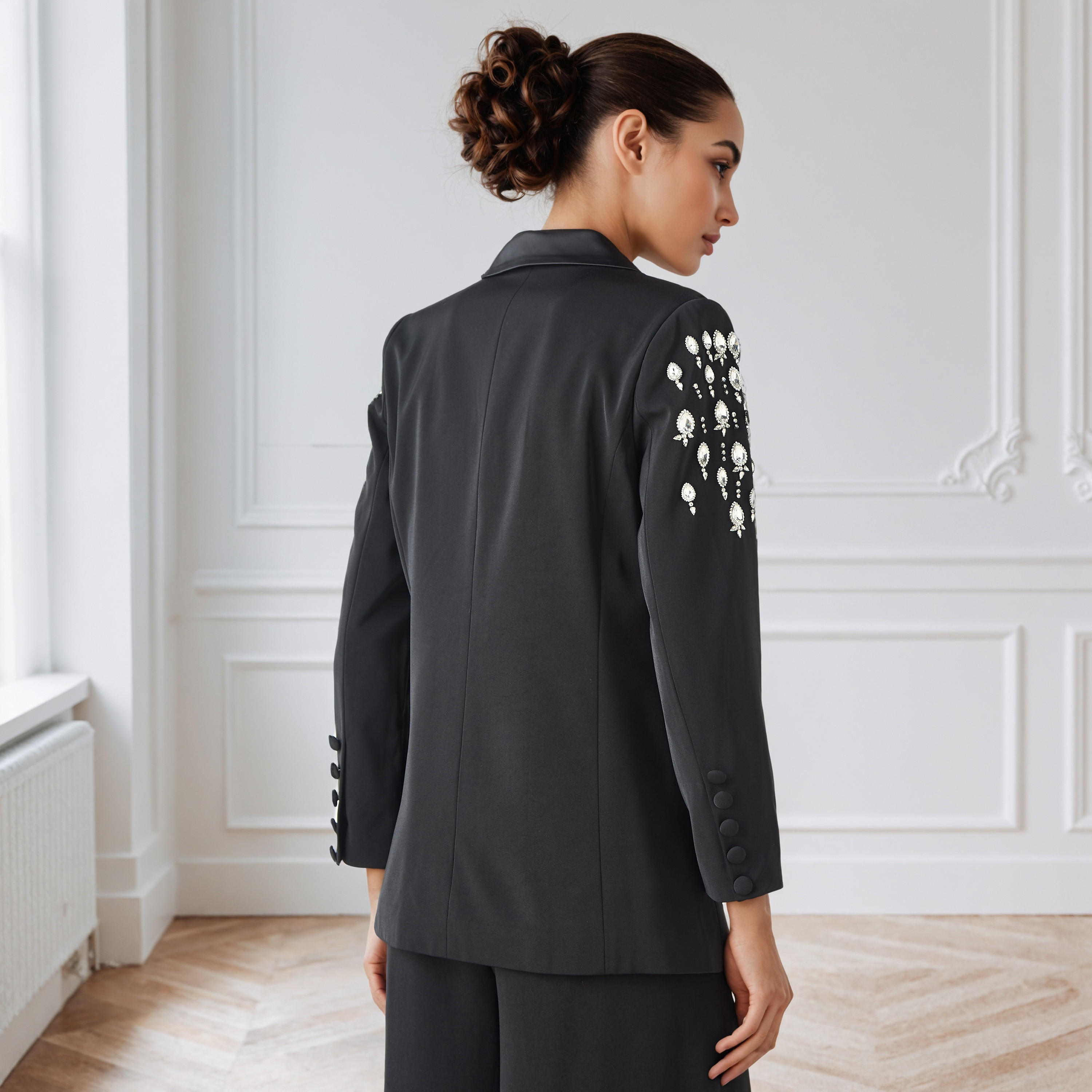 Polyester Notch Lapel Blazer with Embellishment-women-clothing-coatsandjackets-blazers-image-3