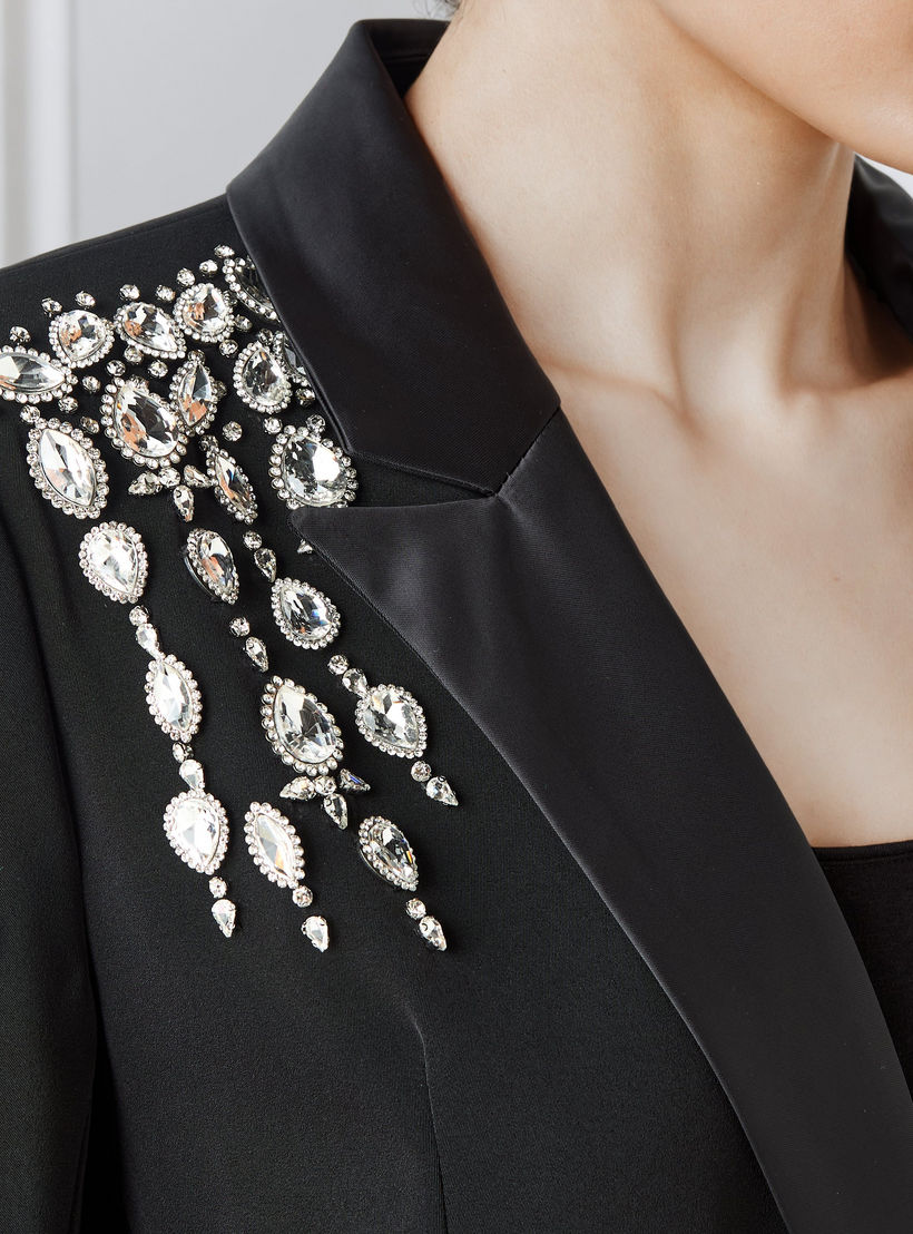 Polyester Notch Lapel Blazer with Embellishment-women-clothing-coatsandjackets-blazers-image-4