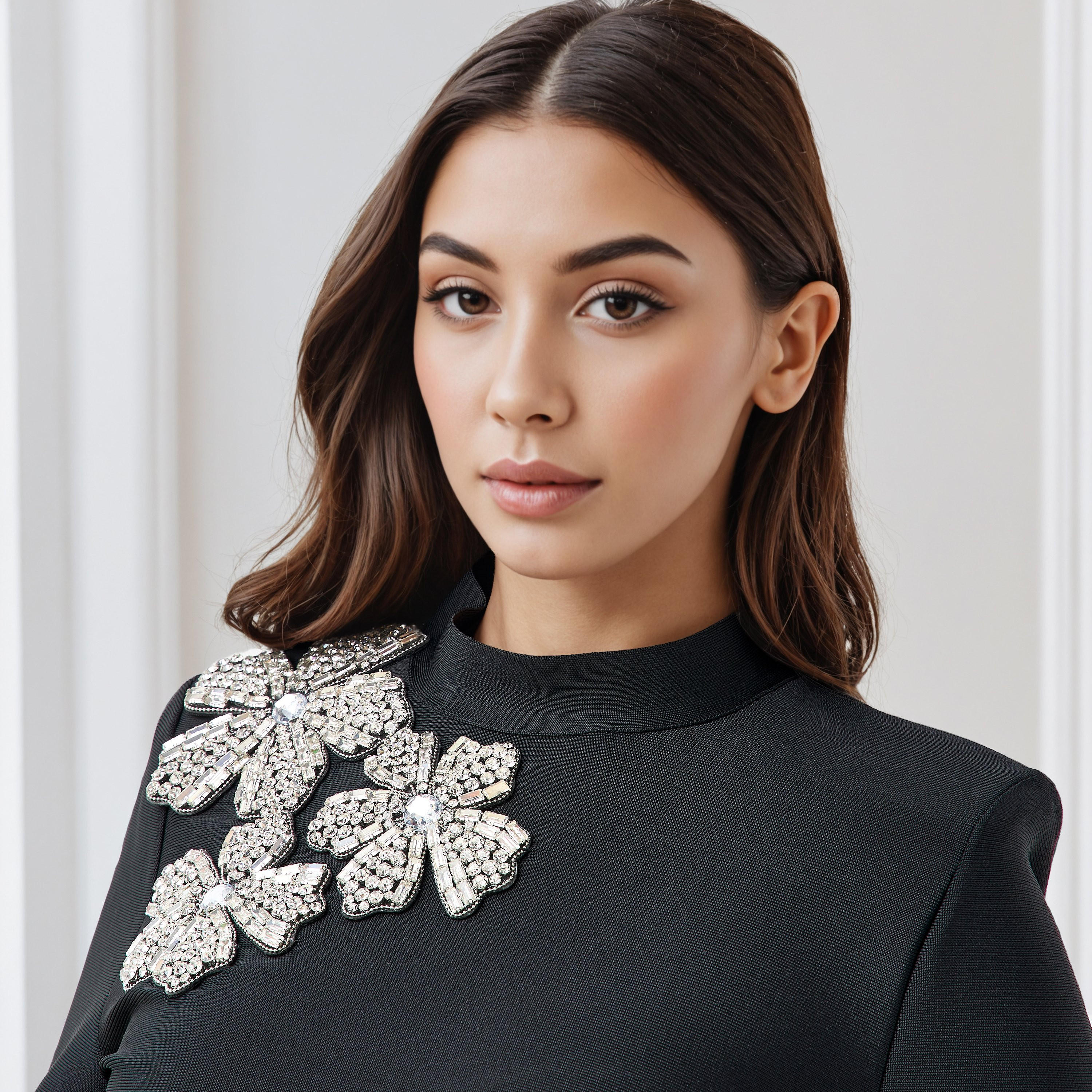 Regular Fit Crop Top with Floral Embellished Detail-women-clothing-shirtsandblouses-blouses-image-4