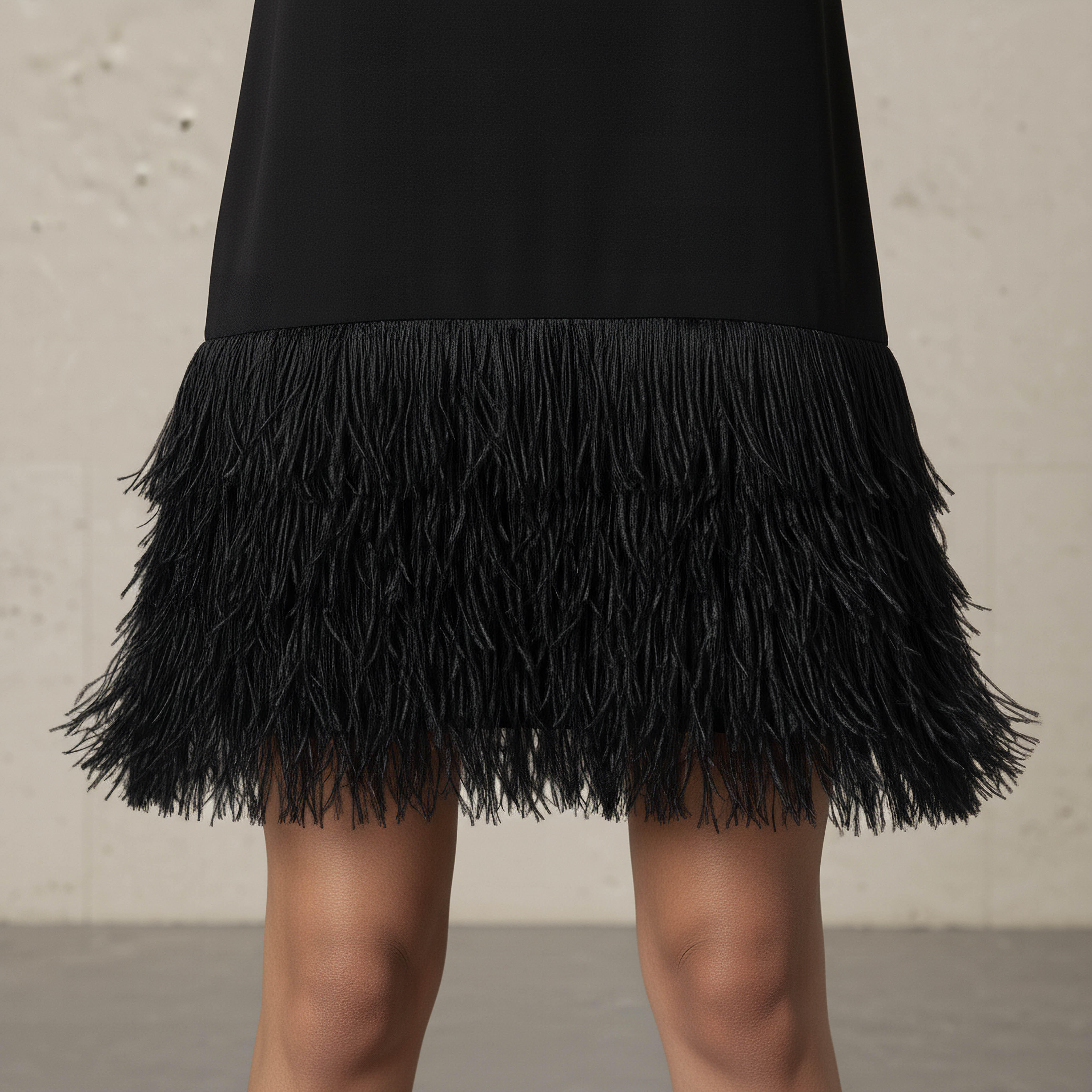Sleeveless Evening Dress with Fringe Hemline-women-clothing-dresses-image-4