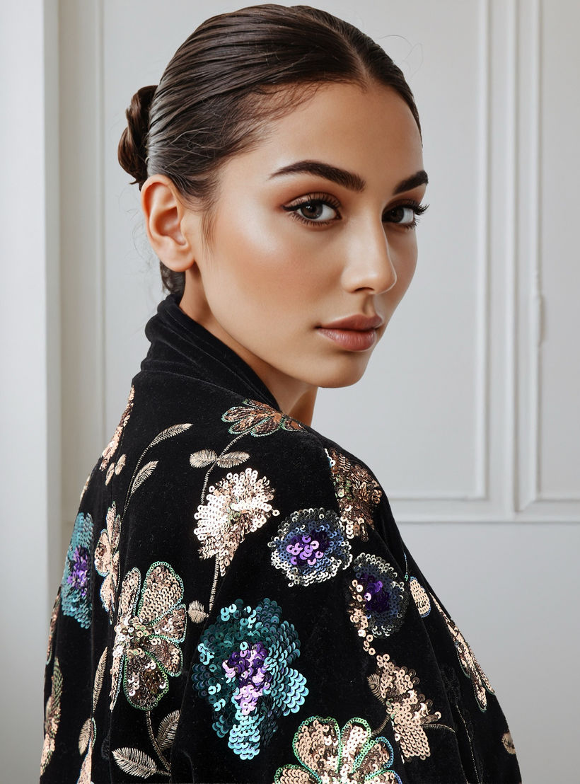 Open Front Jacket with Sequin Embellishments-women-winterwear-coatsandjackets-jackets-image-4
