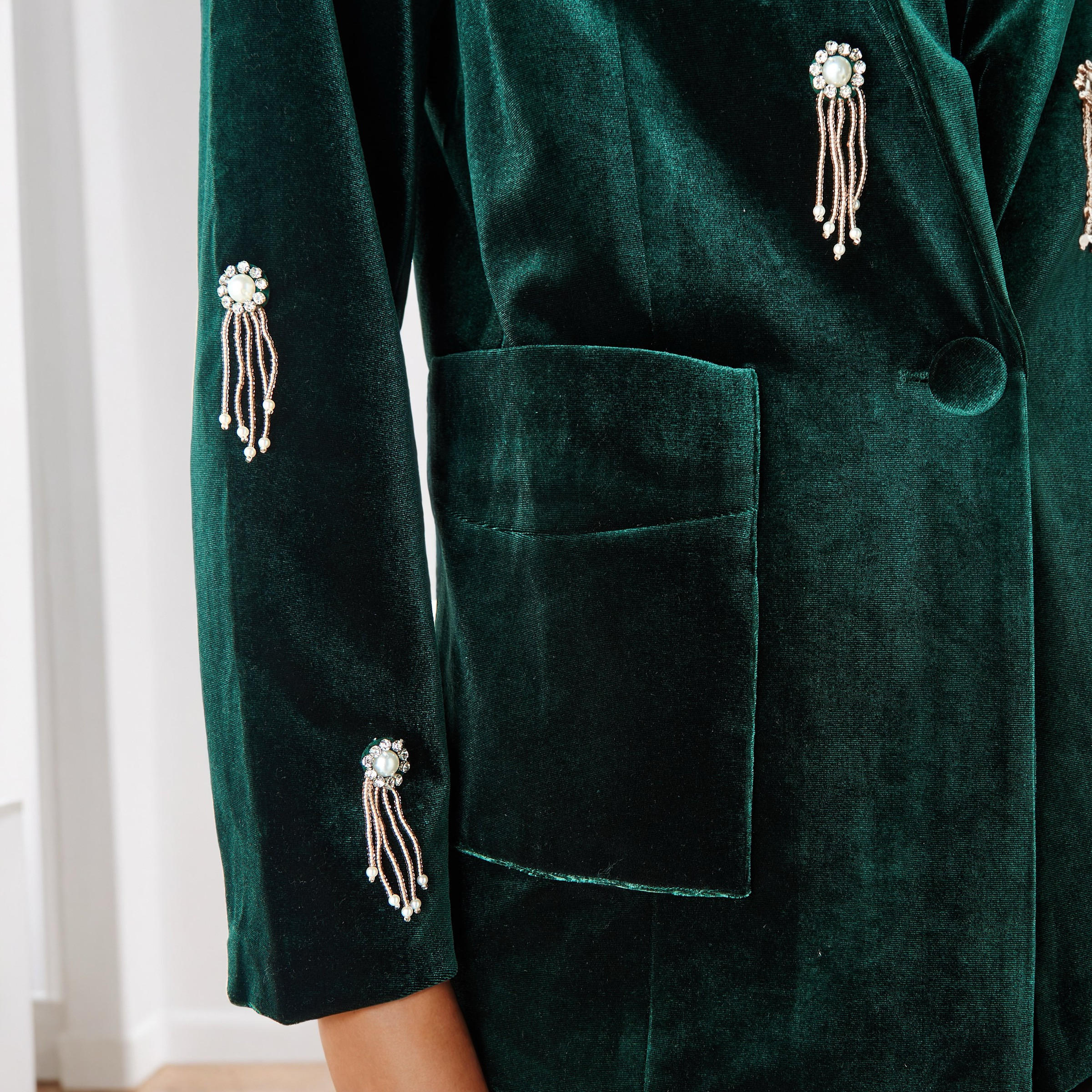 Single Breasted Embellished Blazer with Pockets-women-clothing-coatsandjackets-blazers-image-5