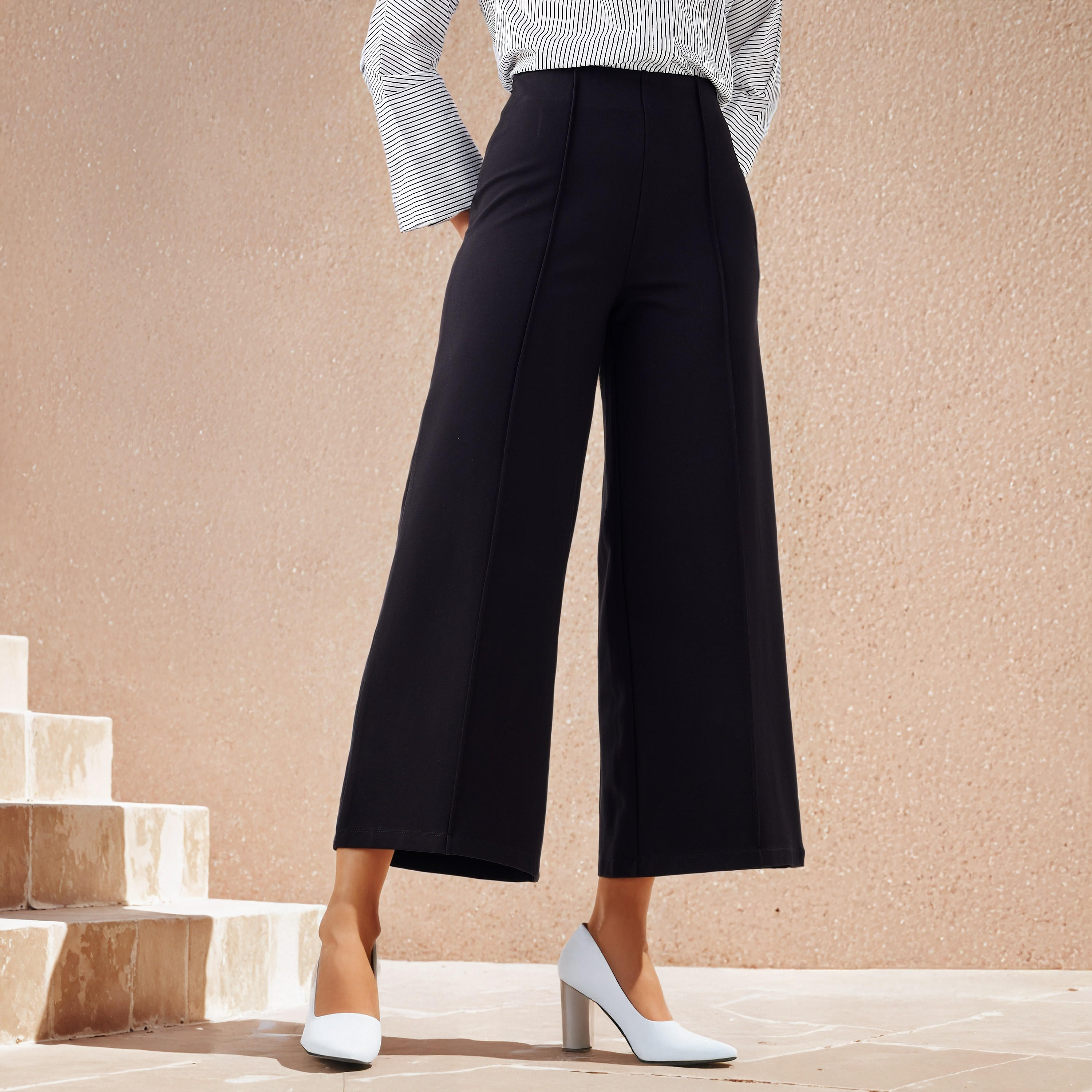 بنطلون بونتي بقصة عادية-women-clothing-bottoms-trousers-image-5