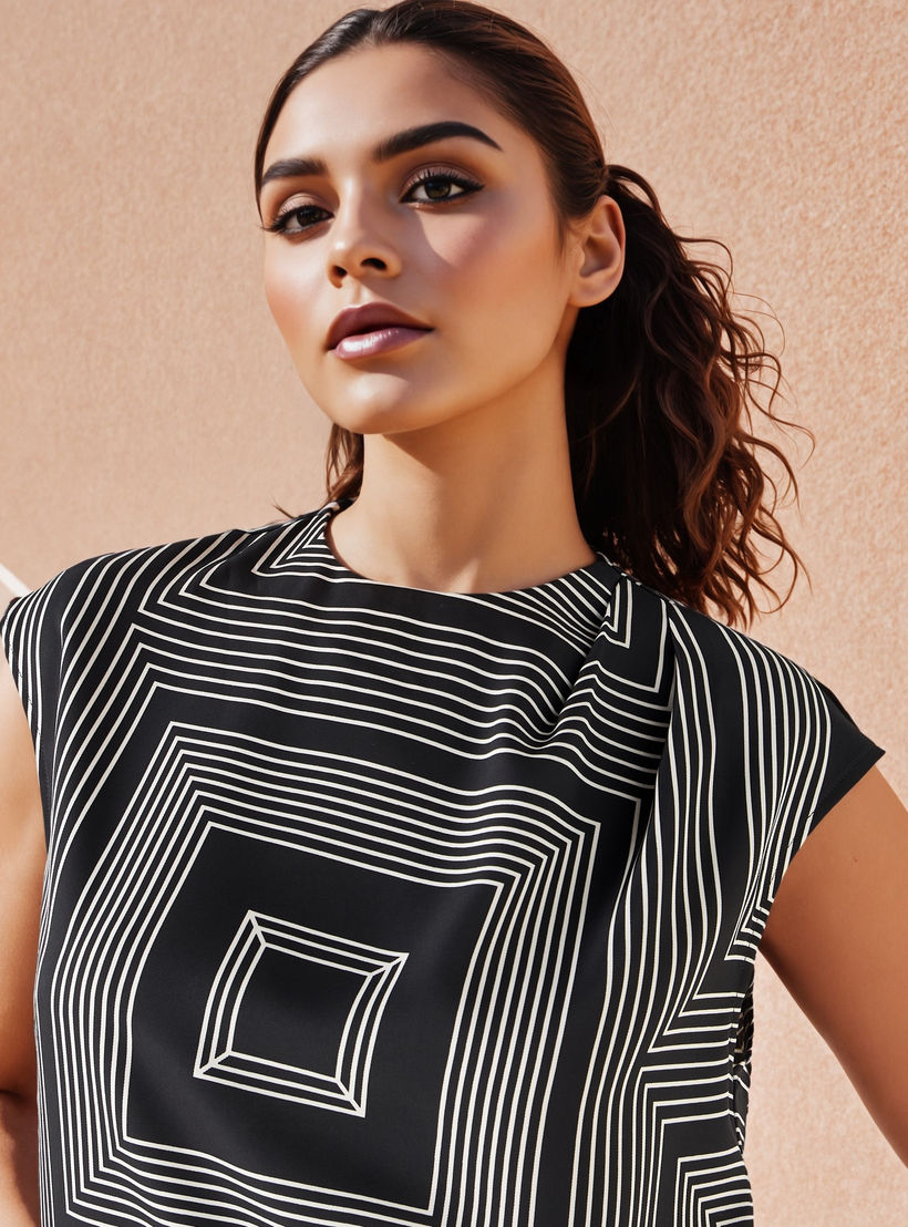 Geometric Print Sleeveless Top with High Neck-women-clothing-shirtsandblouses-blouses-image-4