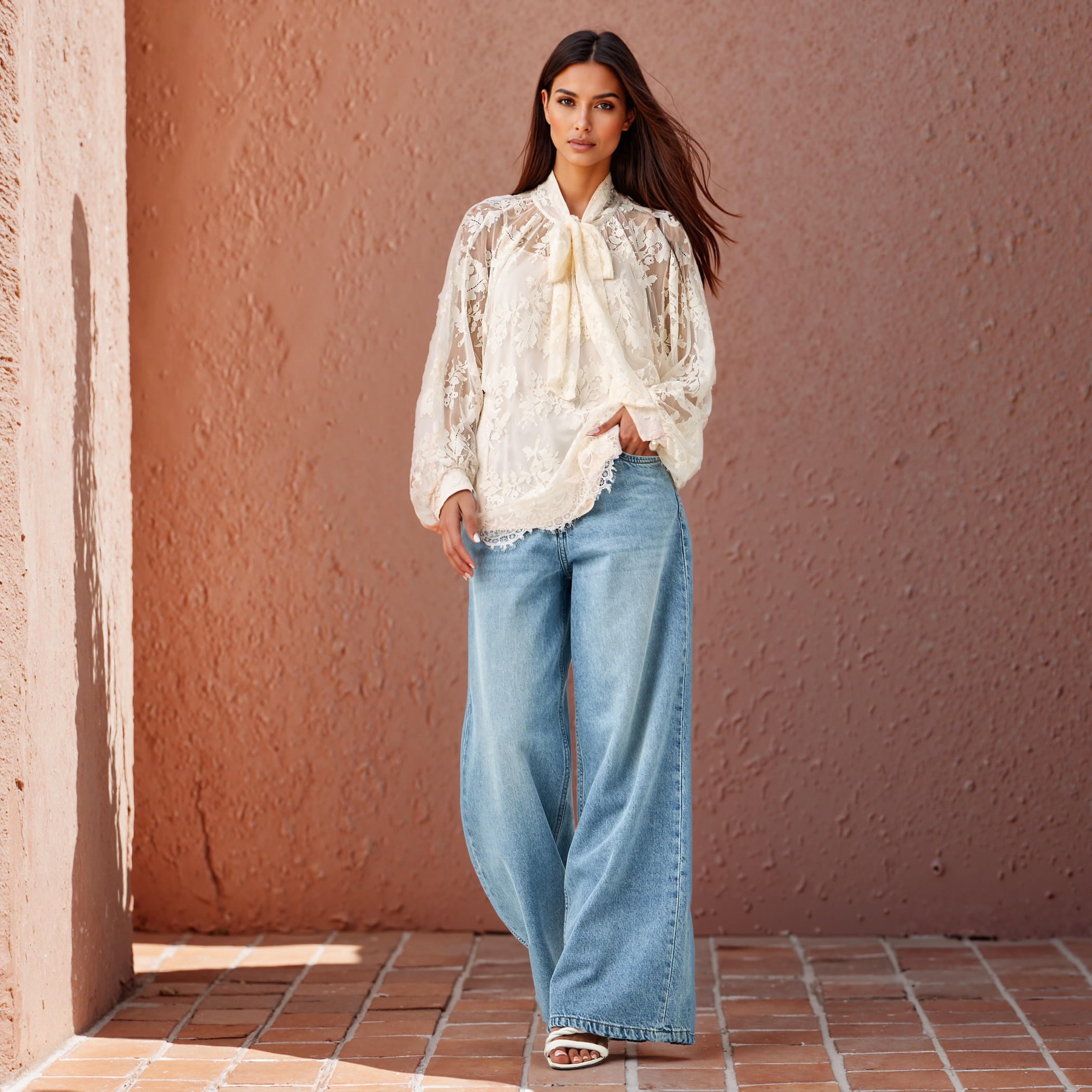 Lace Top with Bow Detail-women-clothing-shirtsandblouses-blouses-image-2