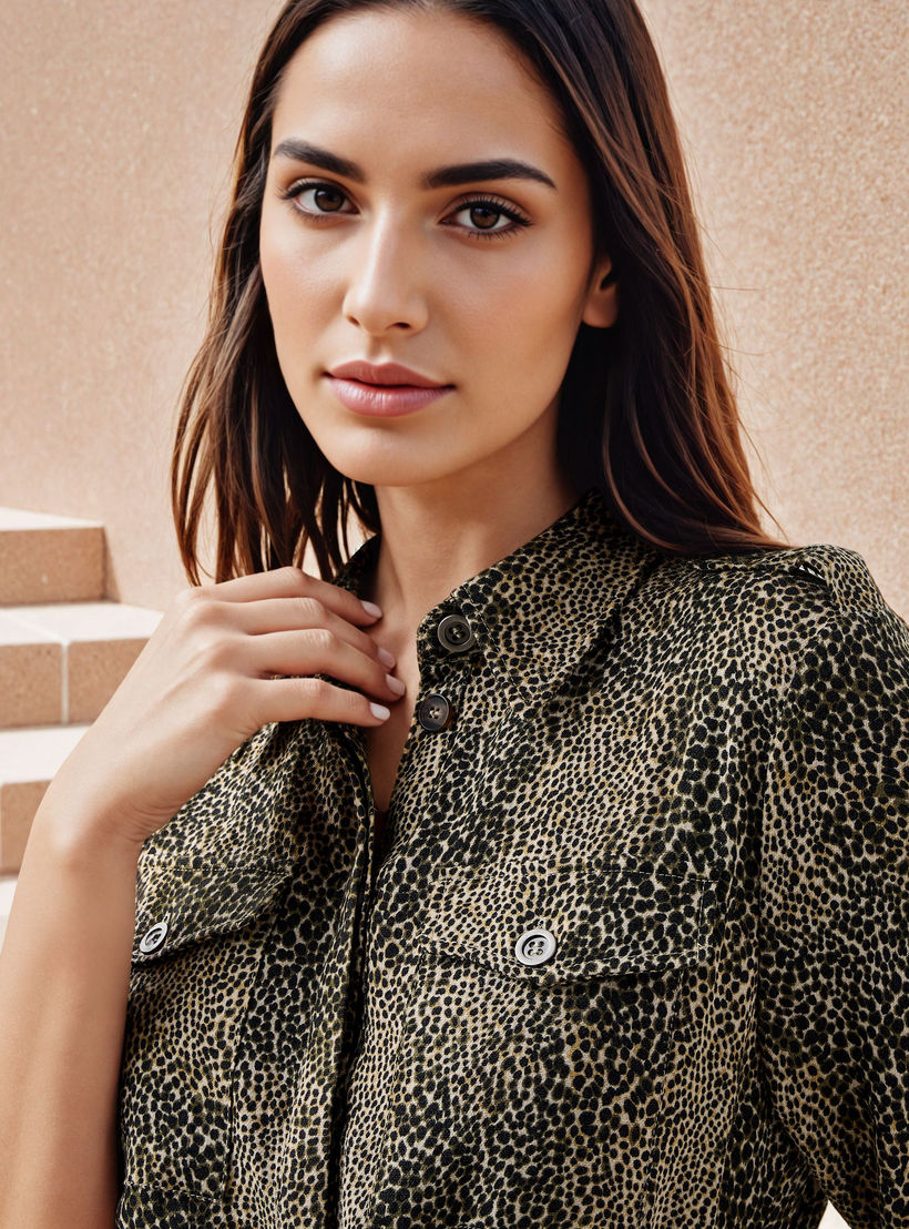Printed Utility Shirt with Tie-Up Belt-women-clothing-shirtsandblouses-shirts-image-4